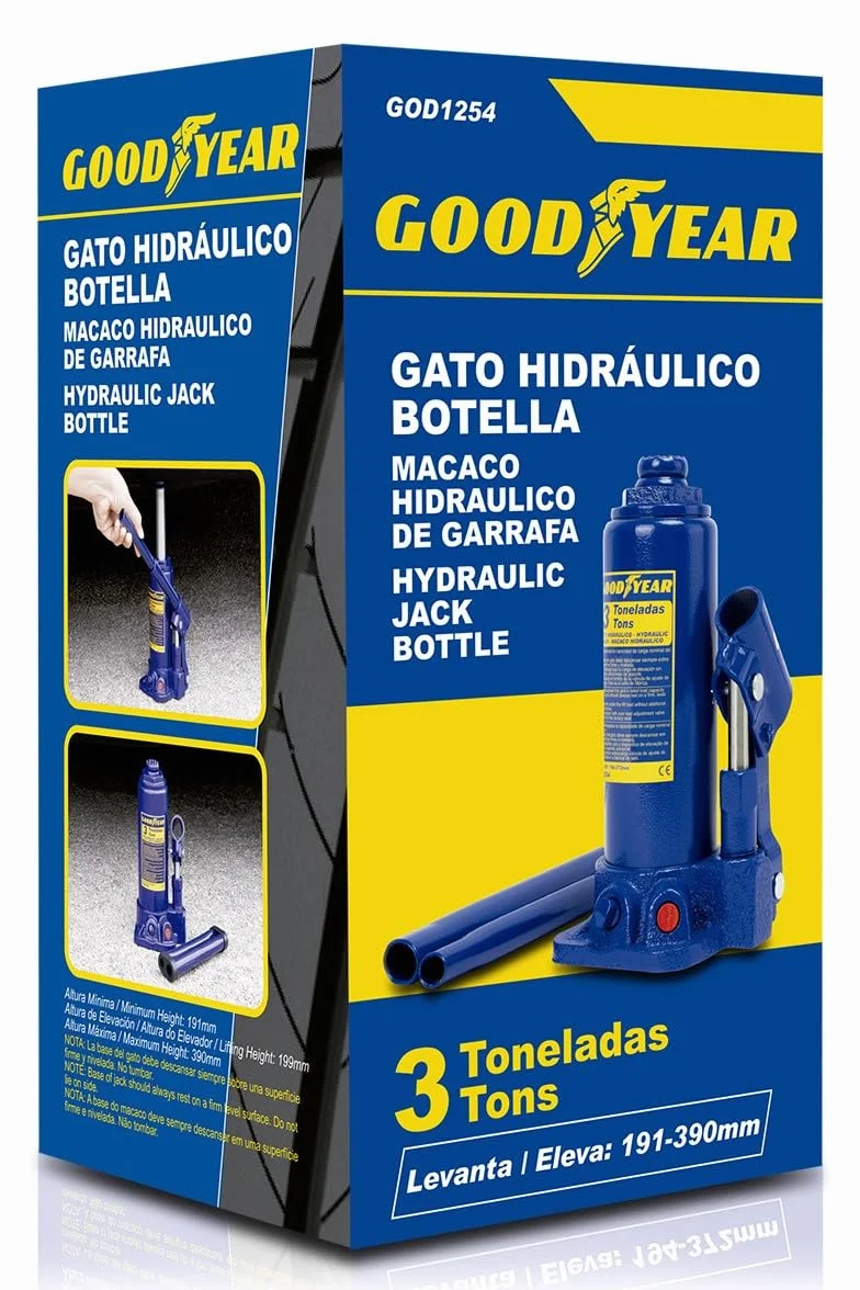 Goodyear Gato Hidráulico de Botella 3 Toneladas 195-380 mm