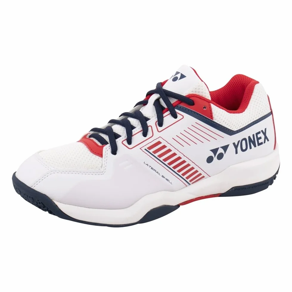 YONEX Power Cushion Strider Flow SHBSF1W - Zapatos anchos Badminto - Blanco/Rojo