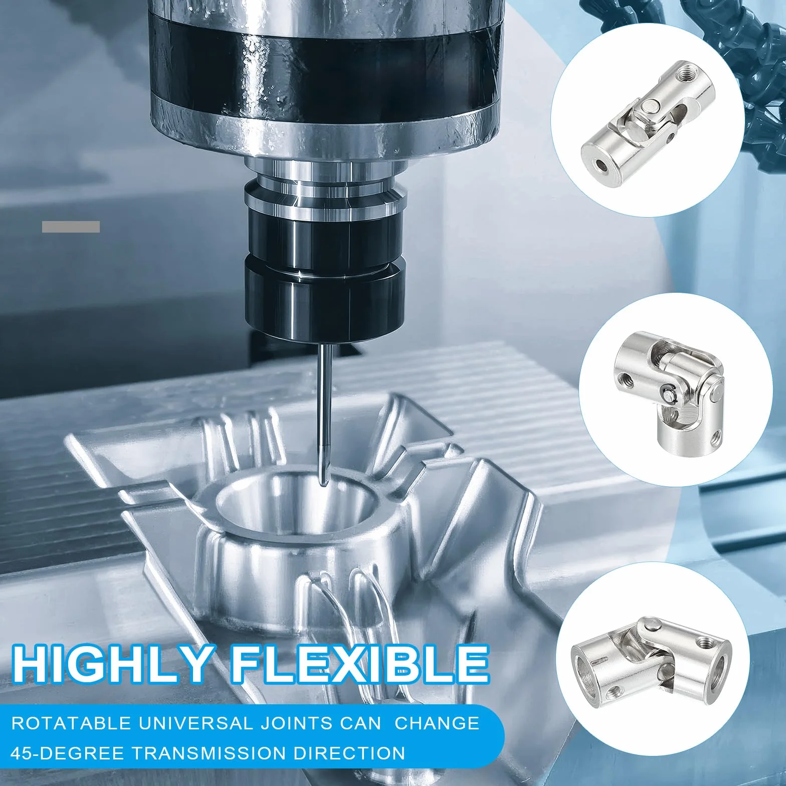 PATIKIL Acoplador de Junta Universal 5mm a 8mm Diámetro Interno, 2 Piezas para Motores y Robots