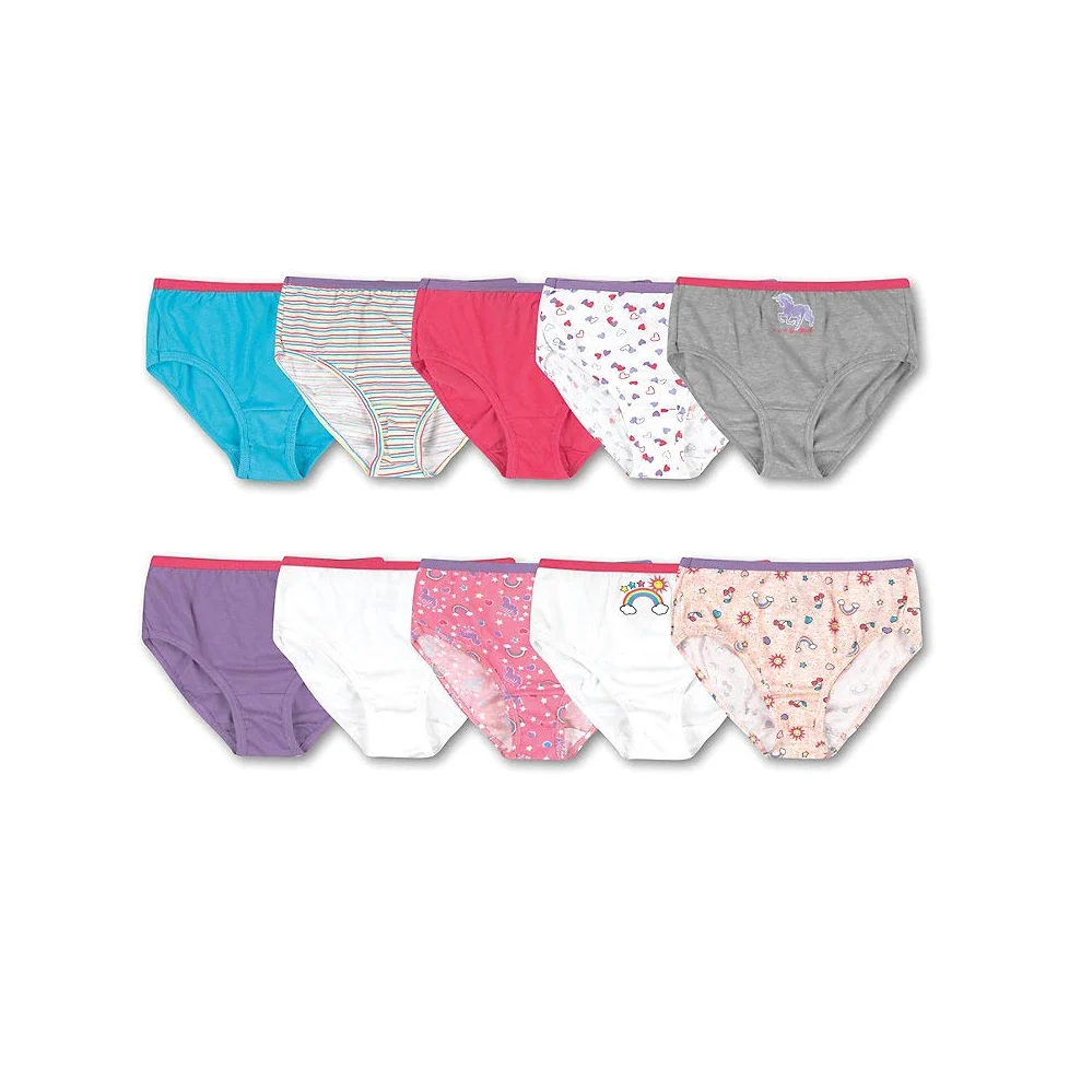 Hanes Paquete de 10 calzoncillos de algodón para niña