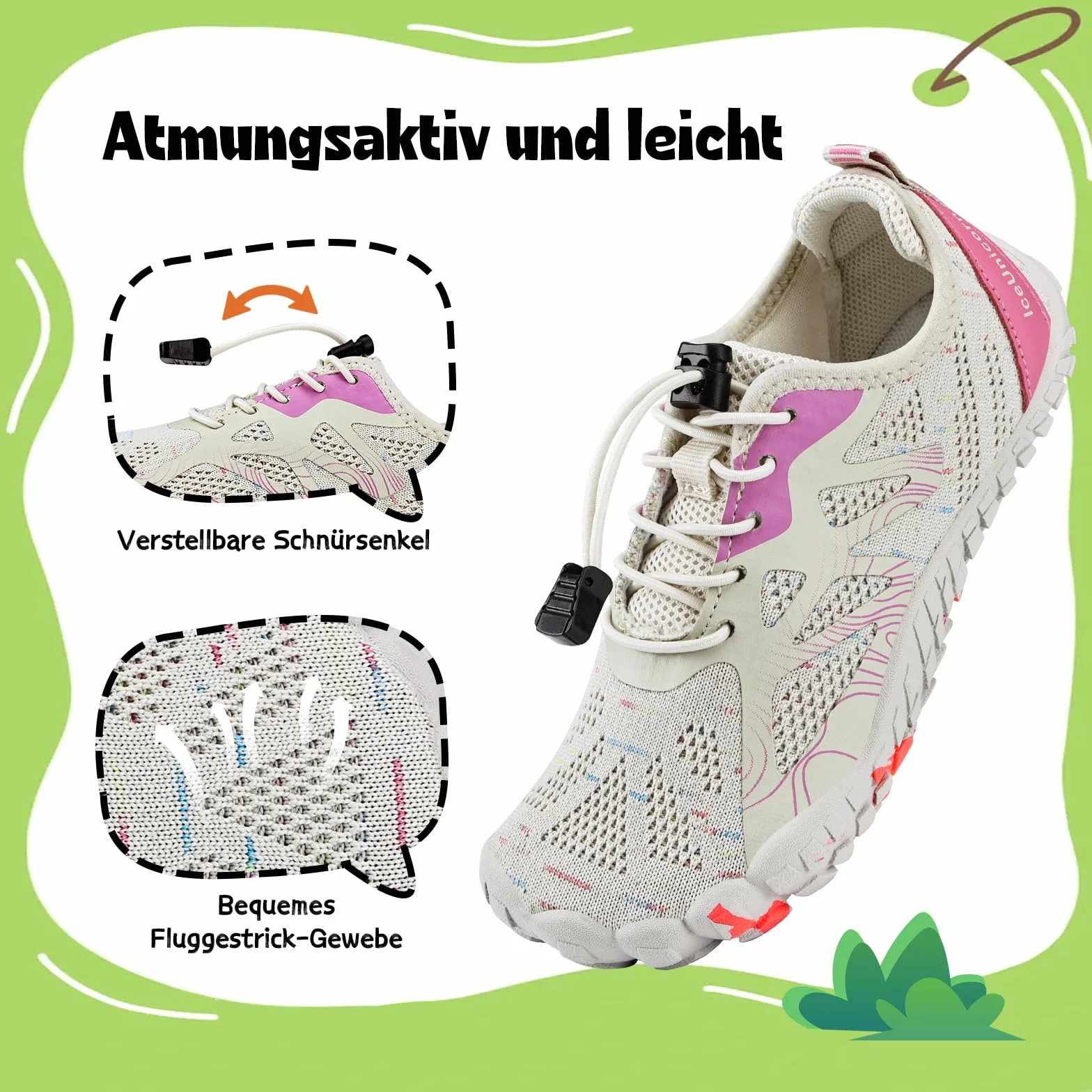 IceUnicorn Niños Barefoot Zapatillas Outdoor Trail Running Zapatillas Playa Niño Niña de Agua Escarpines Antideslizante
