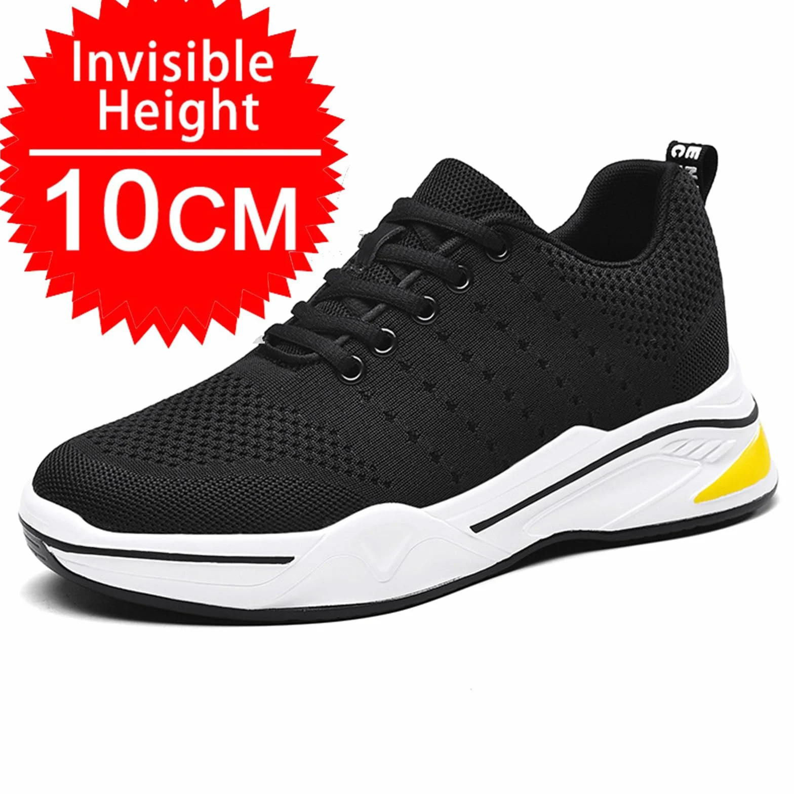 Zapatillas elevadoras para hombre, tacón de 4 cm, 6 cm, 8 cm, 10 cm, zapatos de elevación de altura invisible para caminar, tenis deportivo, golf, antiestático, ligero, transpirable
