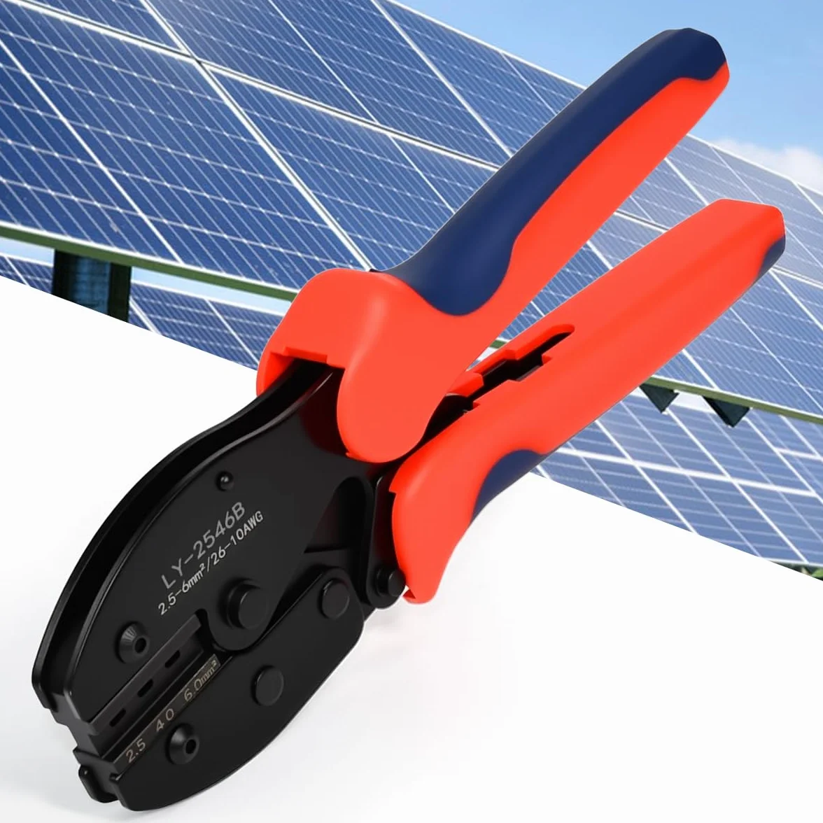 Crimpadora MC4 Solar para Conectores Aislado 2,5/4/6 mm² Herramienta de Crimpado Fotovoltaico