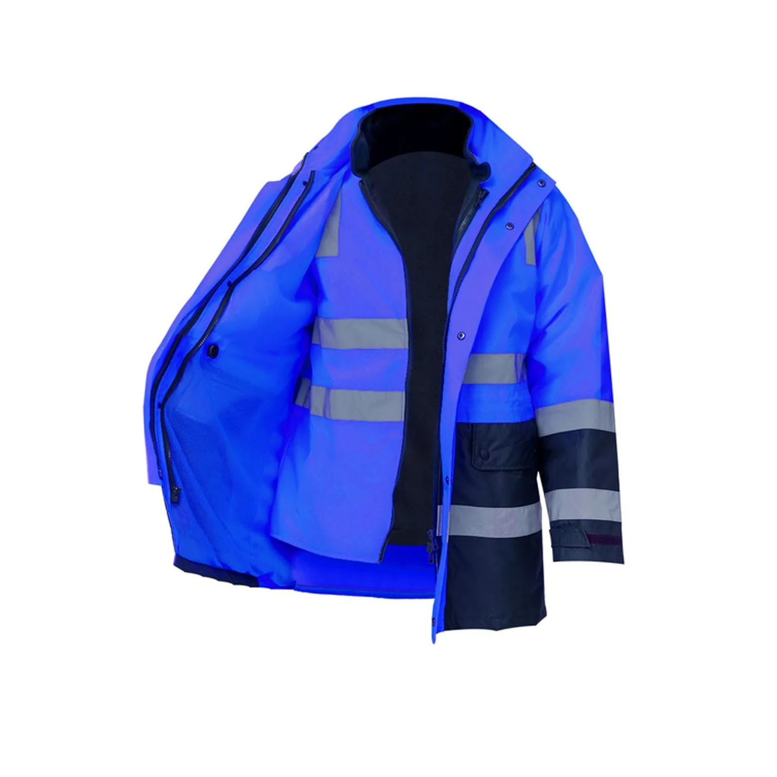 esmen Chaqueta reflectante Oxford de alta visibilidad, chaqueta de trabajo de seguridad de doble grosor for hombre, ropa de trabajo industrial.