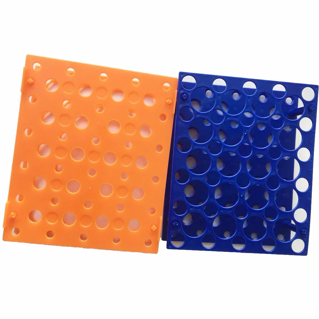 MUHWA Gradilla para Tubos de Centrífuga 50 Cavidades 10/15/50 ml Naranja Azul Laboratorio