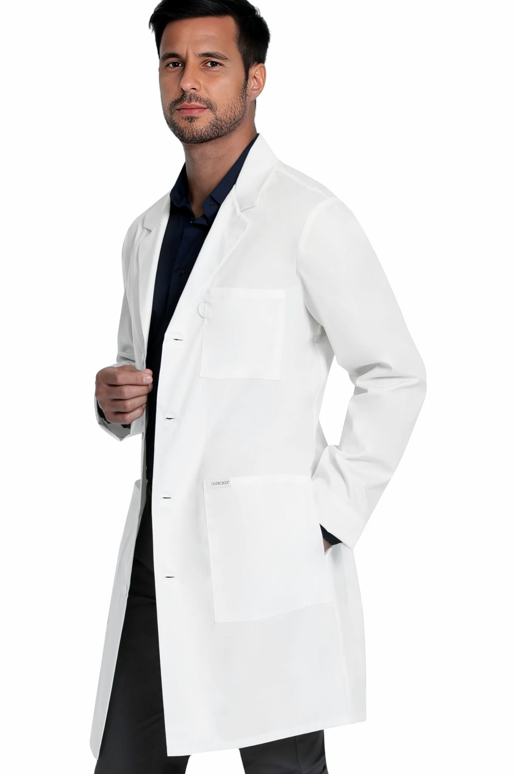 CHEROKEE Unisex Scrubs Lab Coat 38'' CK460, XXS, White