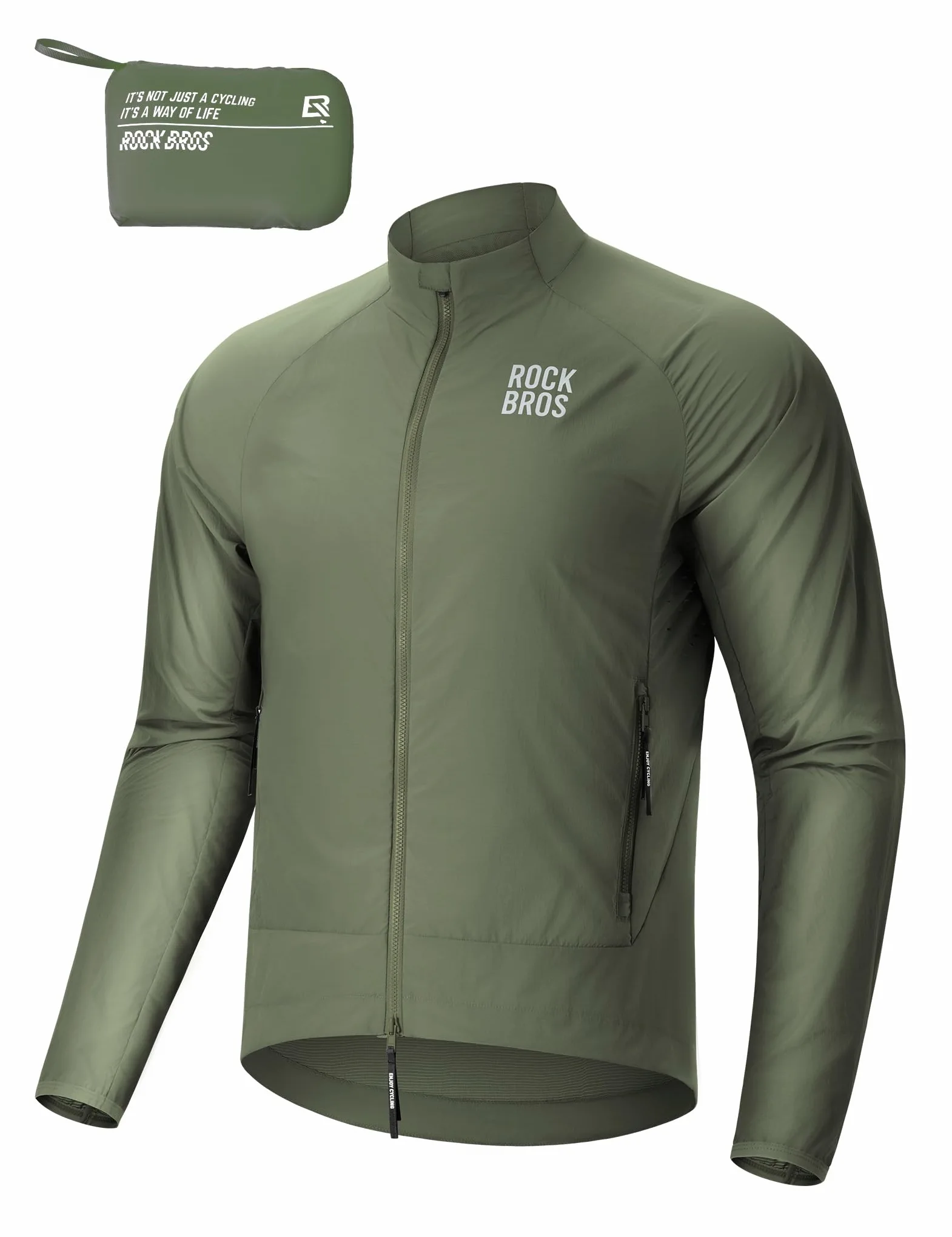 ROCKBROS Chaqueta Cortavientos para Hombre y Mujer, Ropa Deportiva Ligera Transpirable Reflectante, Plegable con Bolsillos para Ciclismo, Senderismo y Running