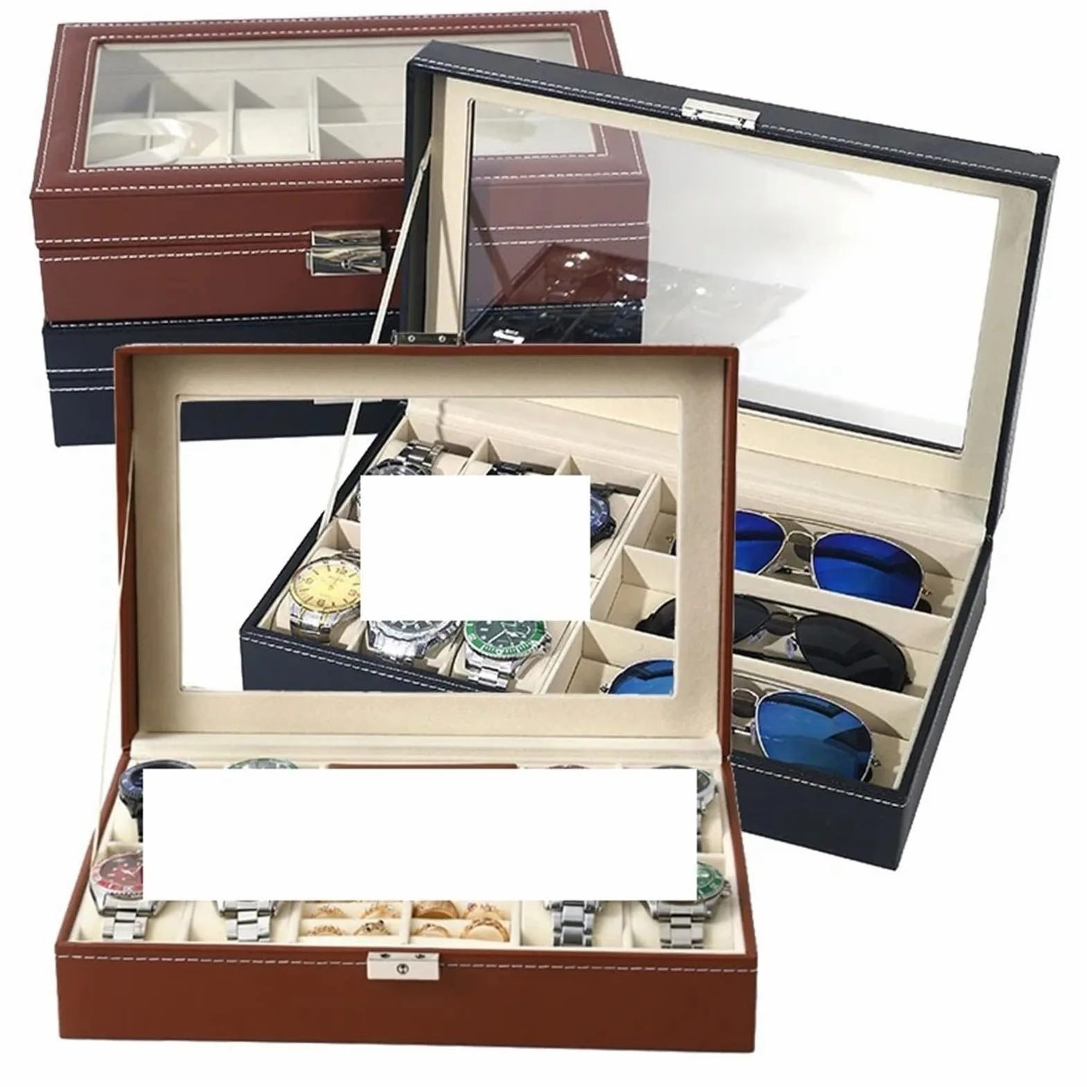 Caja de almacenamiento for gafas sol, joyero, organizador joyas, soporte for y relojes, regalo Para Gafas