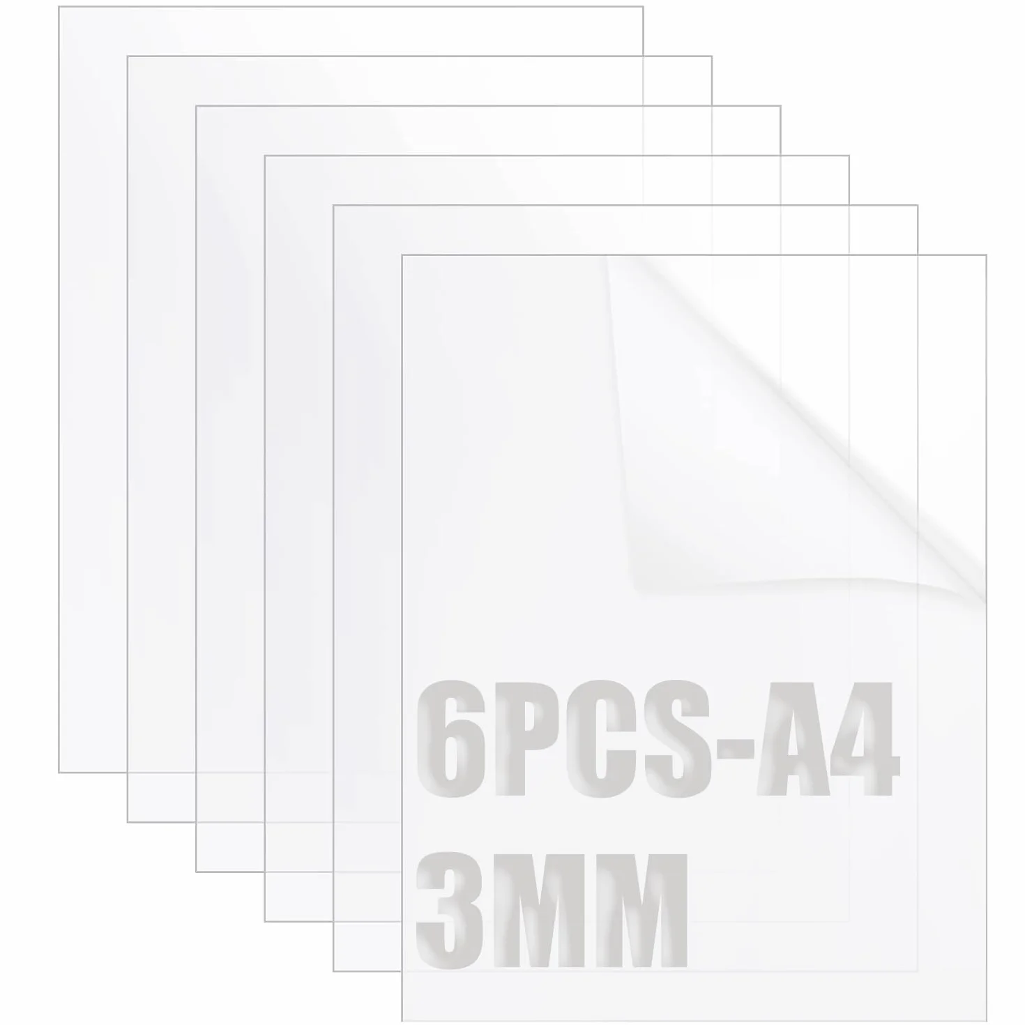 SENENQU 6 Piezas Placa Metacrilato Transparente A4 3 mm para Corte Señalización Bricolaje