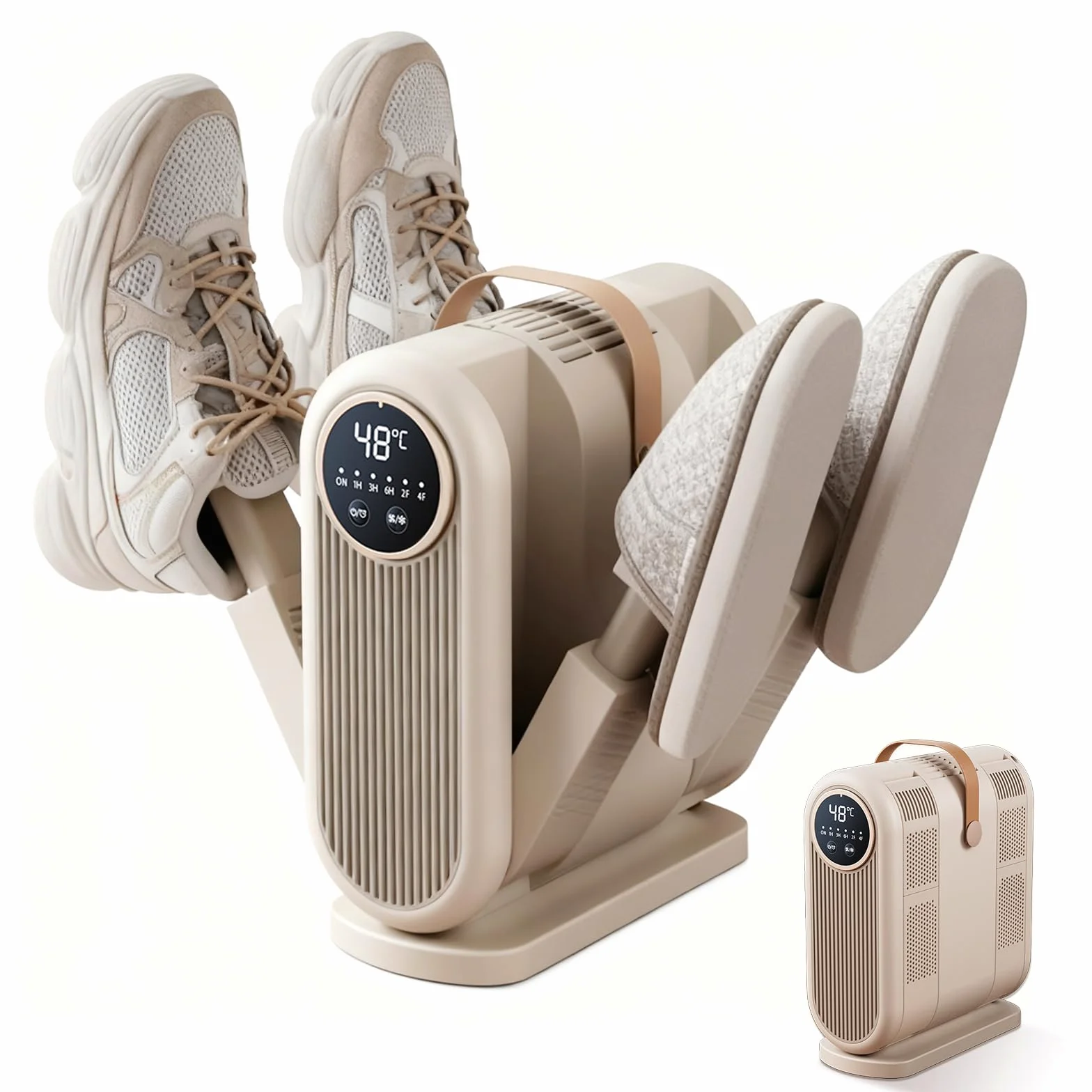 4 En 1 Secador de Zapatos Eléctrico Antibacteriano, Temporizador de 1/3/6H, 2 Configuraciones de Velocidad del Viento, Portátil Secador de Botas de Esquí, Adecuado para Zapatos, Guantes