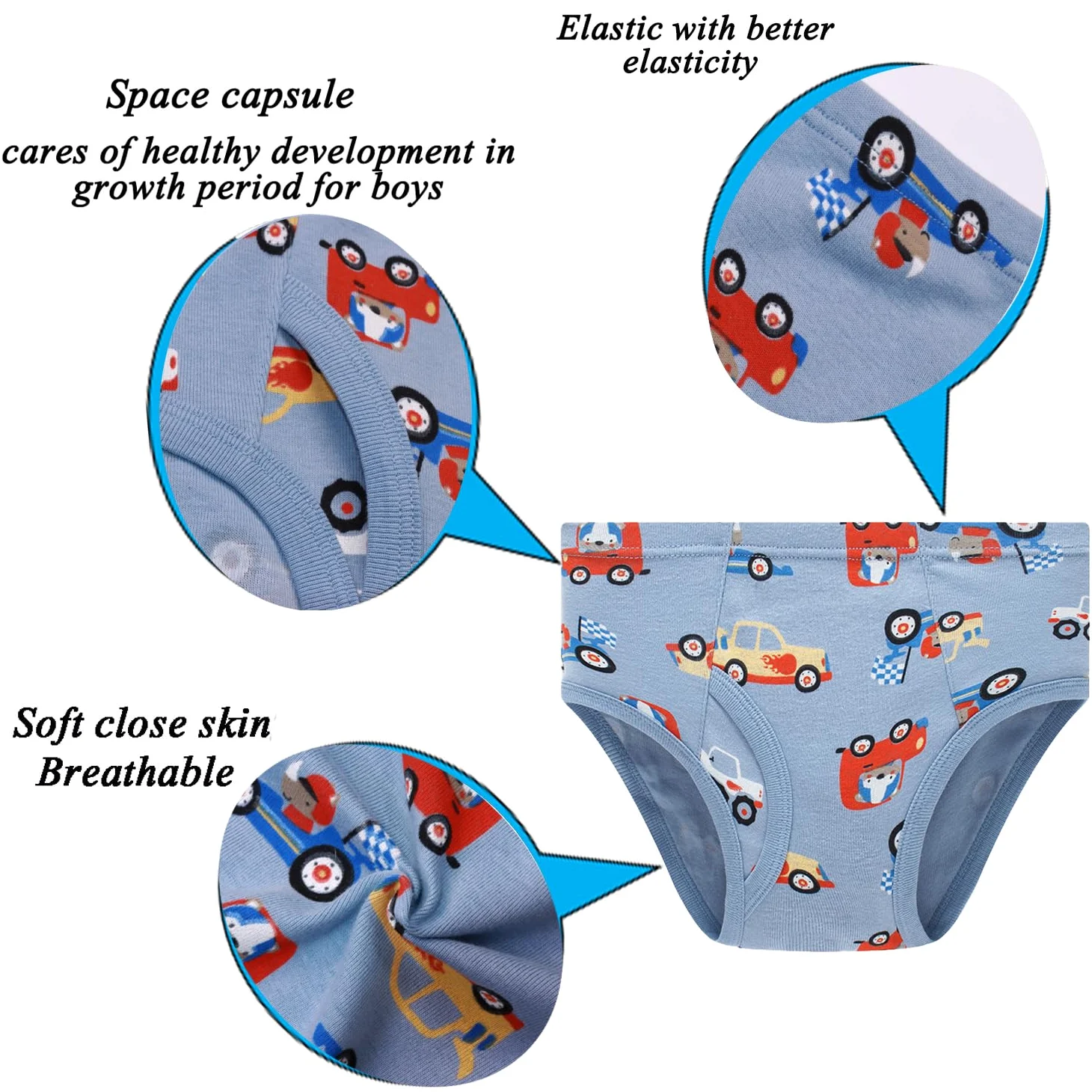 Calzoncillos para niños pequeños, dinosaurio, tiburón, camión, espacio, ropa interior para bebés, paquete de 6/3