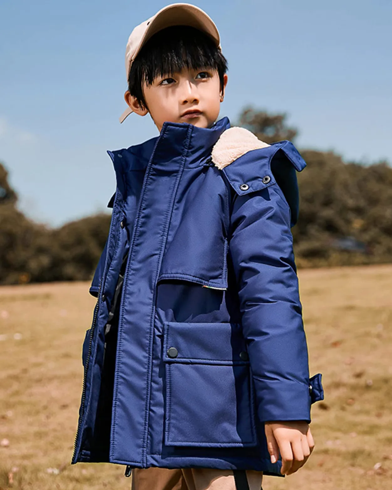 Abrigo de Invierno con Capucha Niño Caliente Chaqueta Plumas Niños Parka Abrigo