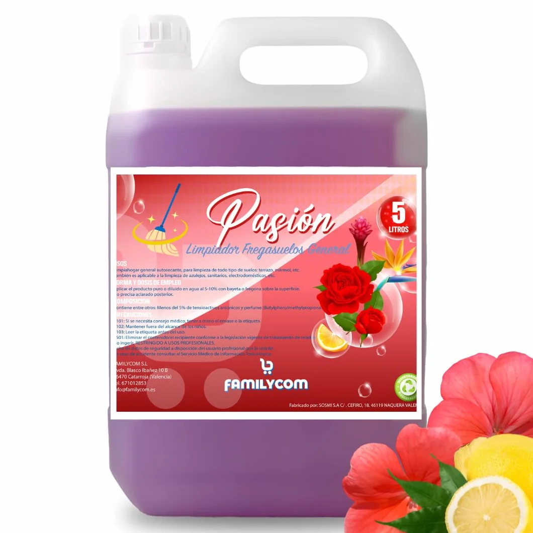 Fregasuelos Concentrado 5 Litros pH Neutro Aroma Flor de Lotto Brillo e Higiene