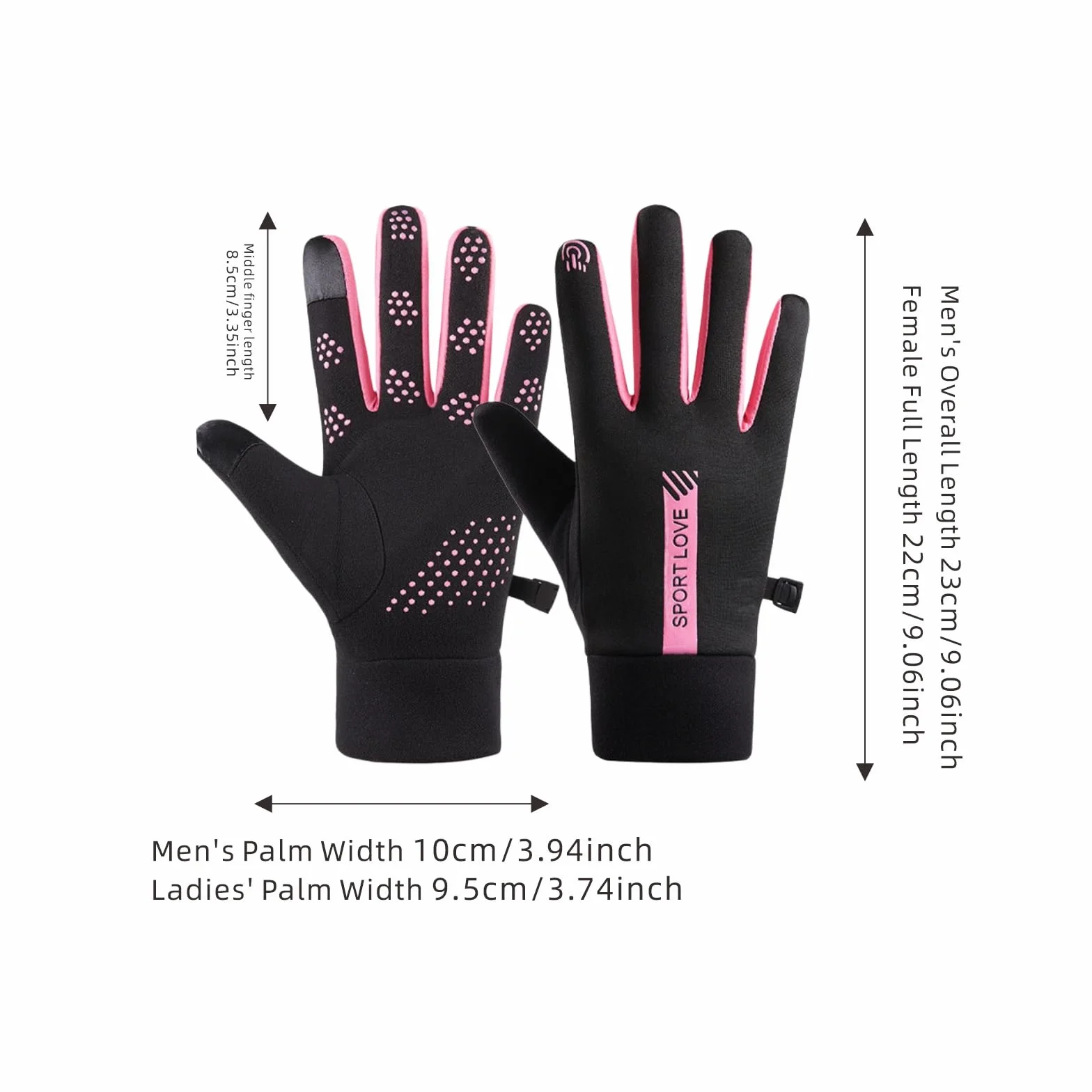 Guantes deportivos de invierno impermeables térmicos pantalla táctil antideslizantes poliéster acrílico para esquí ciclismo