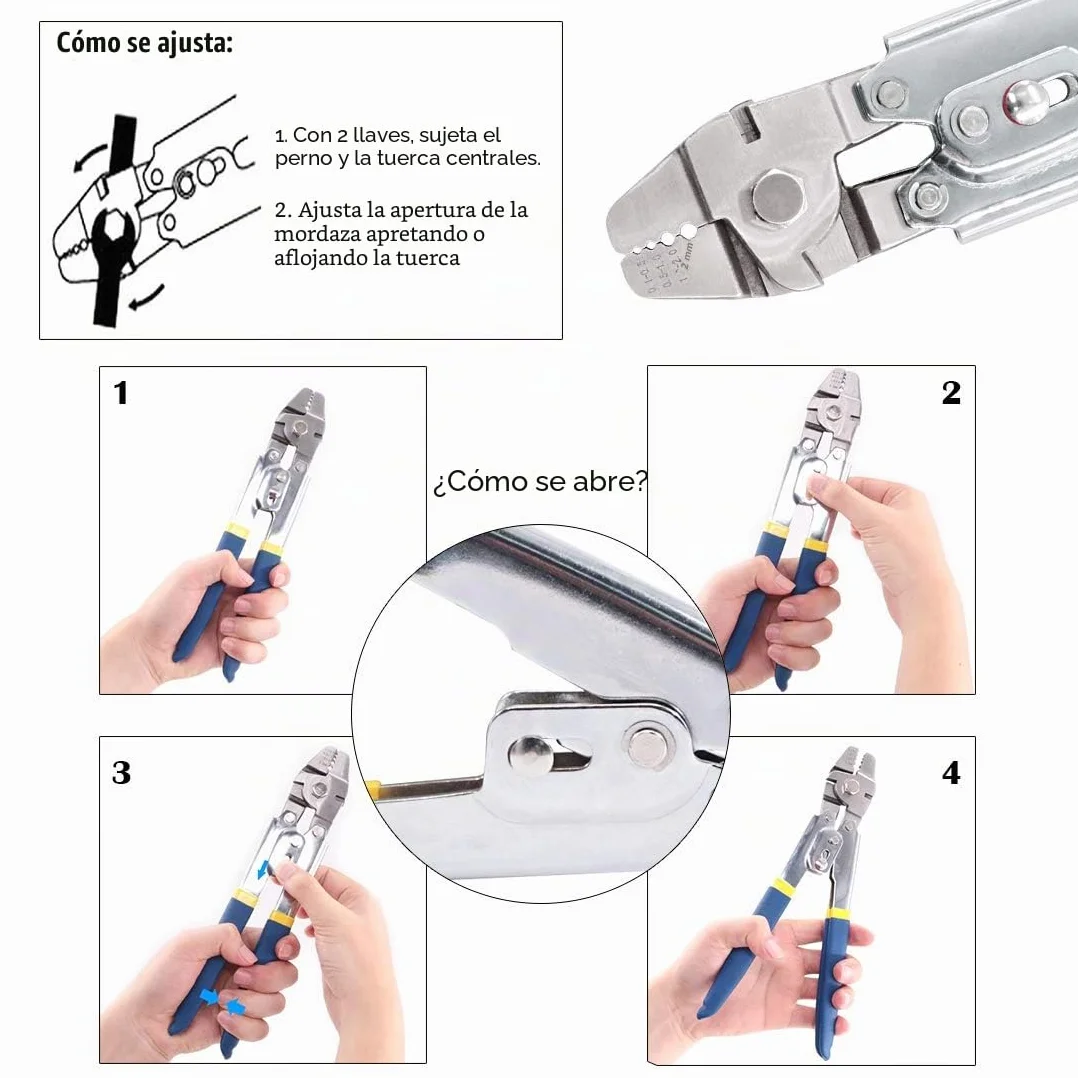 Glarks Crimpadora de cable de alambre, hasta 2,2 mm, 150 unidades, 3 tamaños, aluminio de doble manguito