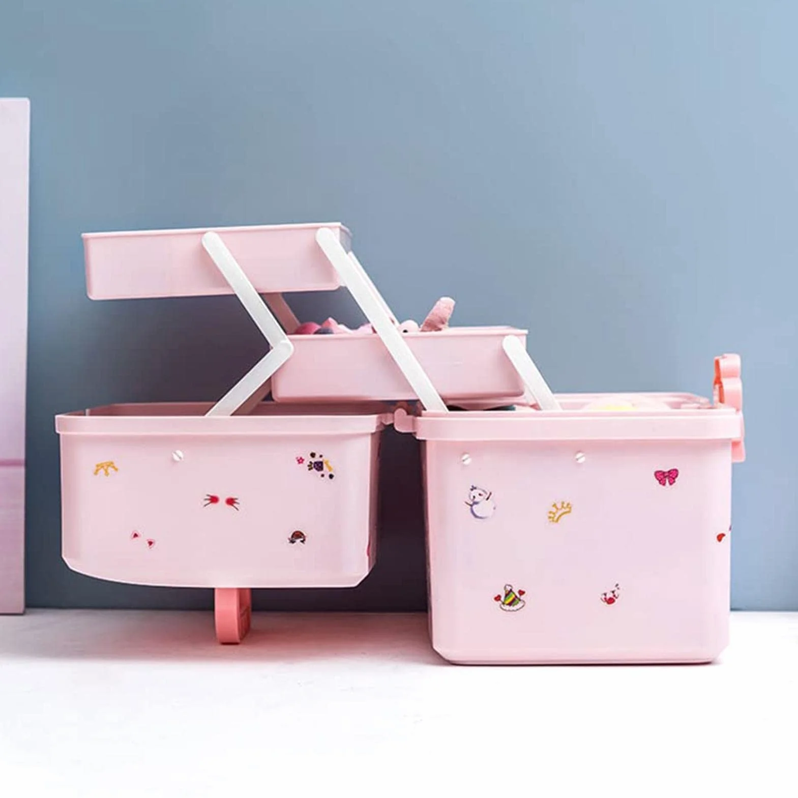 Caja de almacenamiento para el pelo para niñas y mujeres, color rosa para niños, caja de almacenamiento, accesorios para el cabello, caja para gomas para el pelo, pinzas para el pelo, caja para joyas