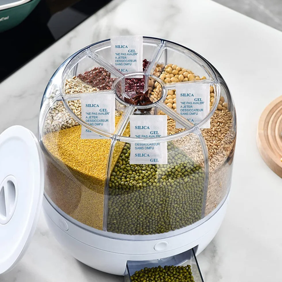 Gel de sílice desecante para almacenamiento de alimentos, 100 bolsitas absorbentes de humedad