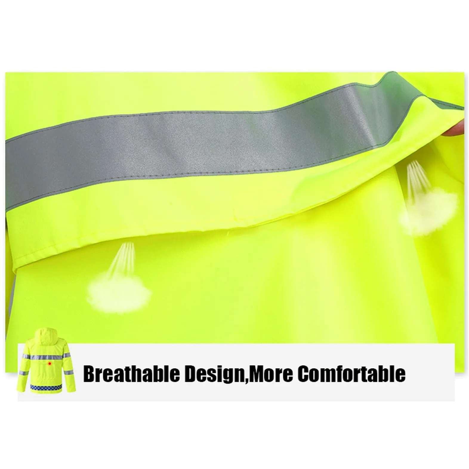 Chaqueta reflectante de alta visibilidad for hombre, chaqueta advertencia tráfico for trabajo al aire libre, abrigo seguridad impermeable