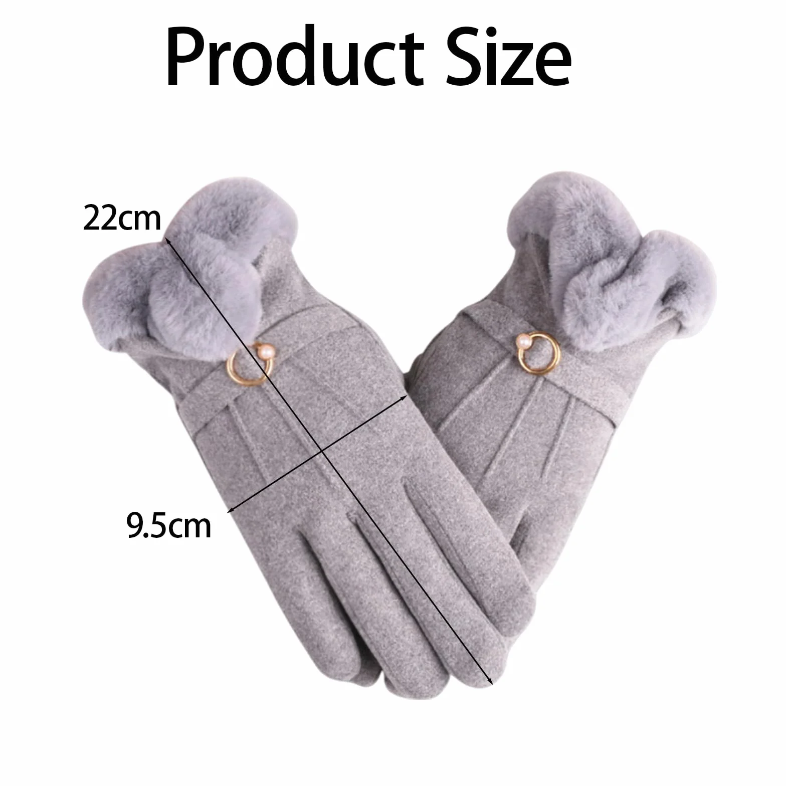 Guantes de invierno para mujer, forro polar grueso, térmicos, resistentes al viento para esquí, correr, ciclismo