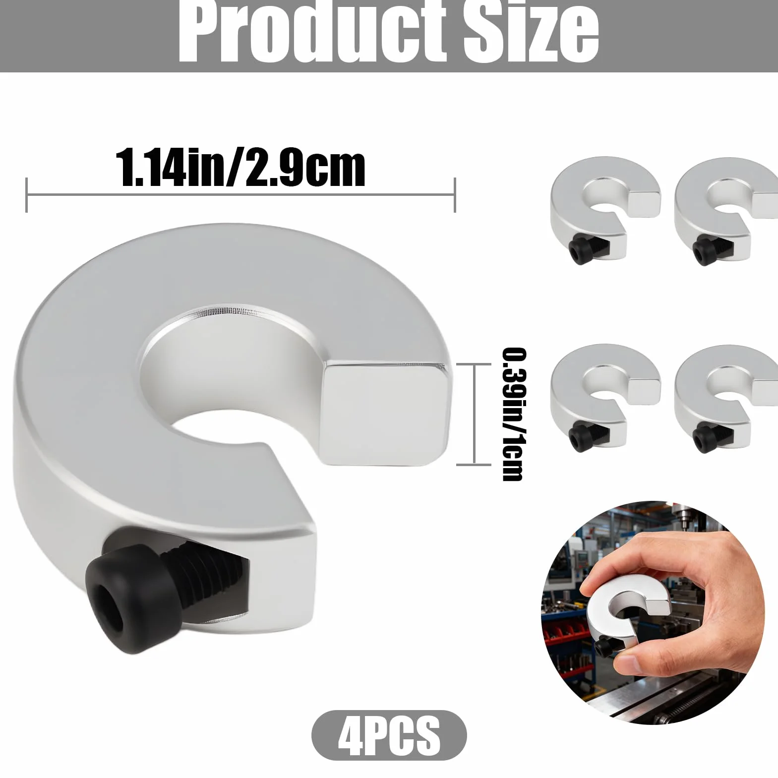 SBR12 Linear Rail Stop Block Ring for SBR12 SBR16 SBR20 CNC 3D Printer Parts 4-Pack