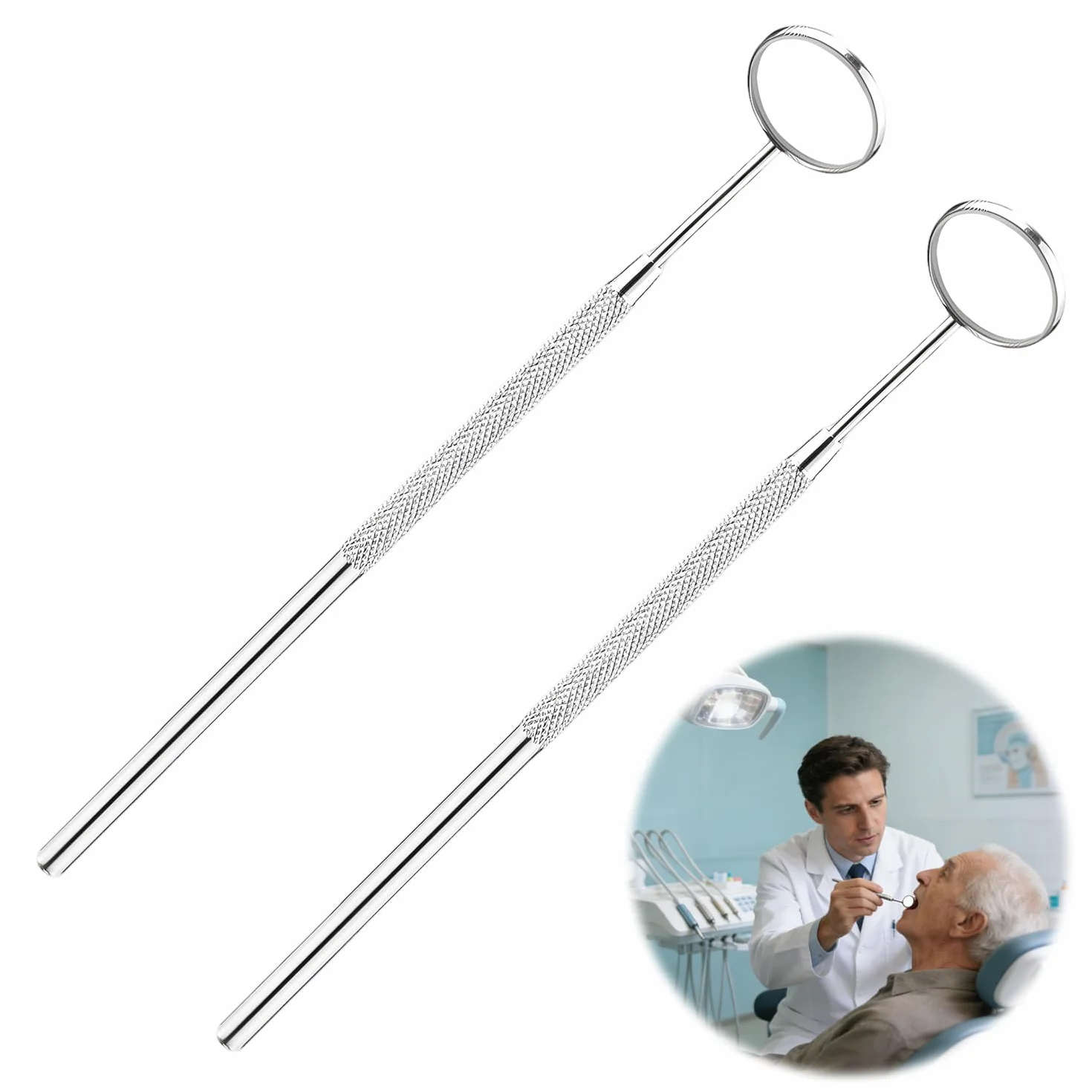 Espejos orales de acero inoxidable antiempañamiento para dientes, perros, dentistas y extensiones de pestañas