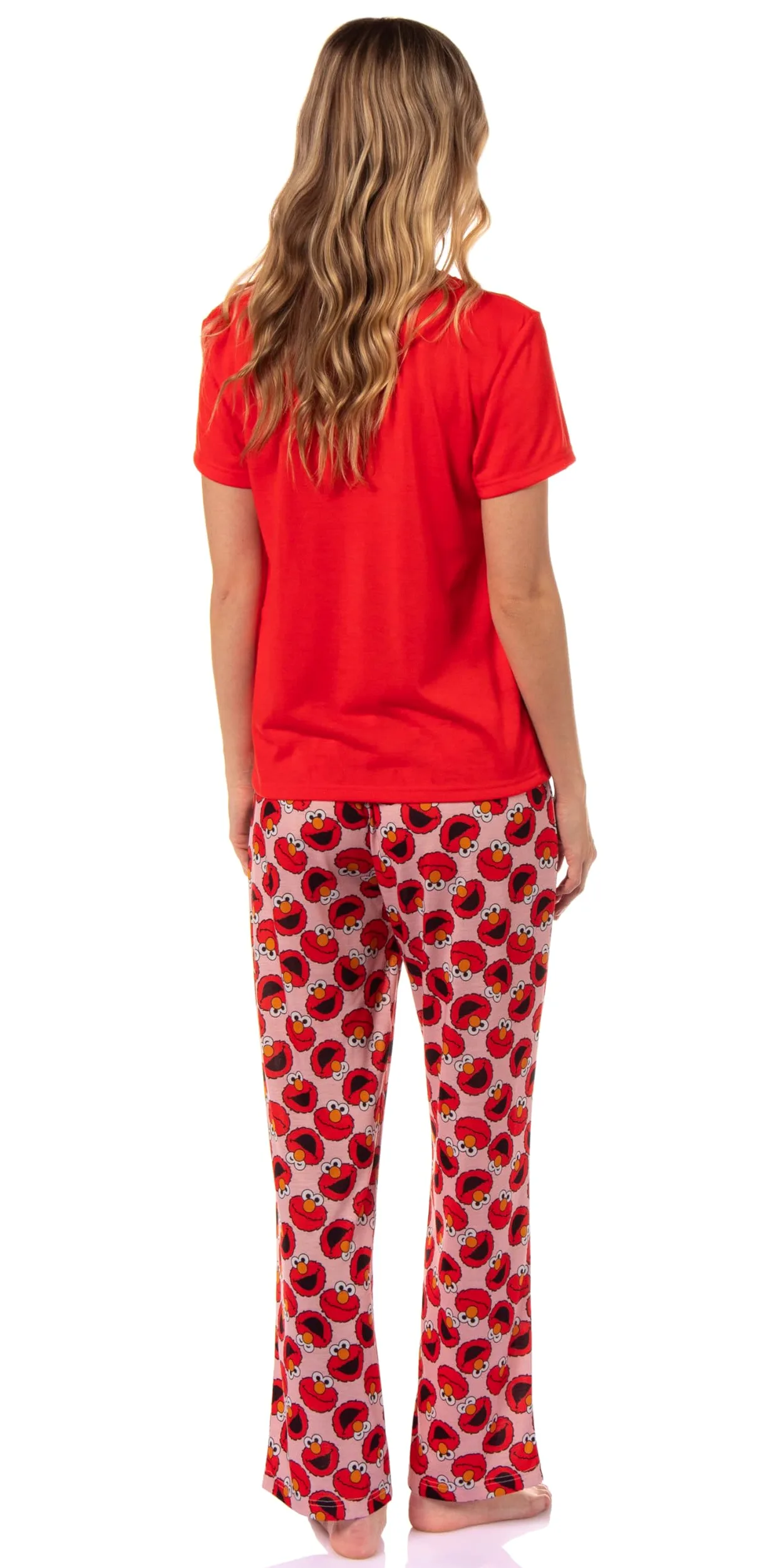 Sesame Street - Conjunto de pijama para mujer con estampado de cara grande