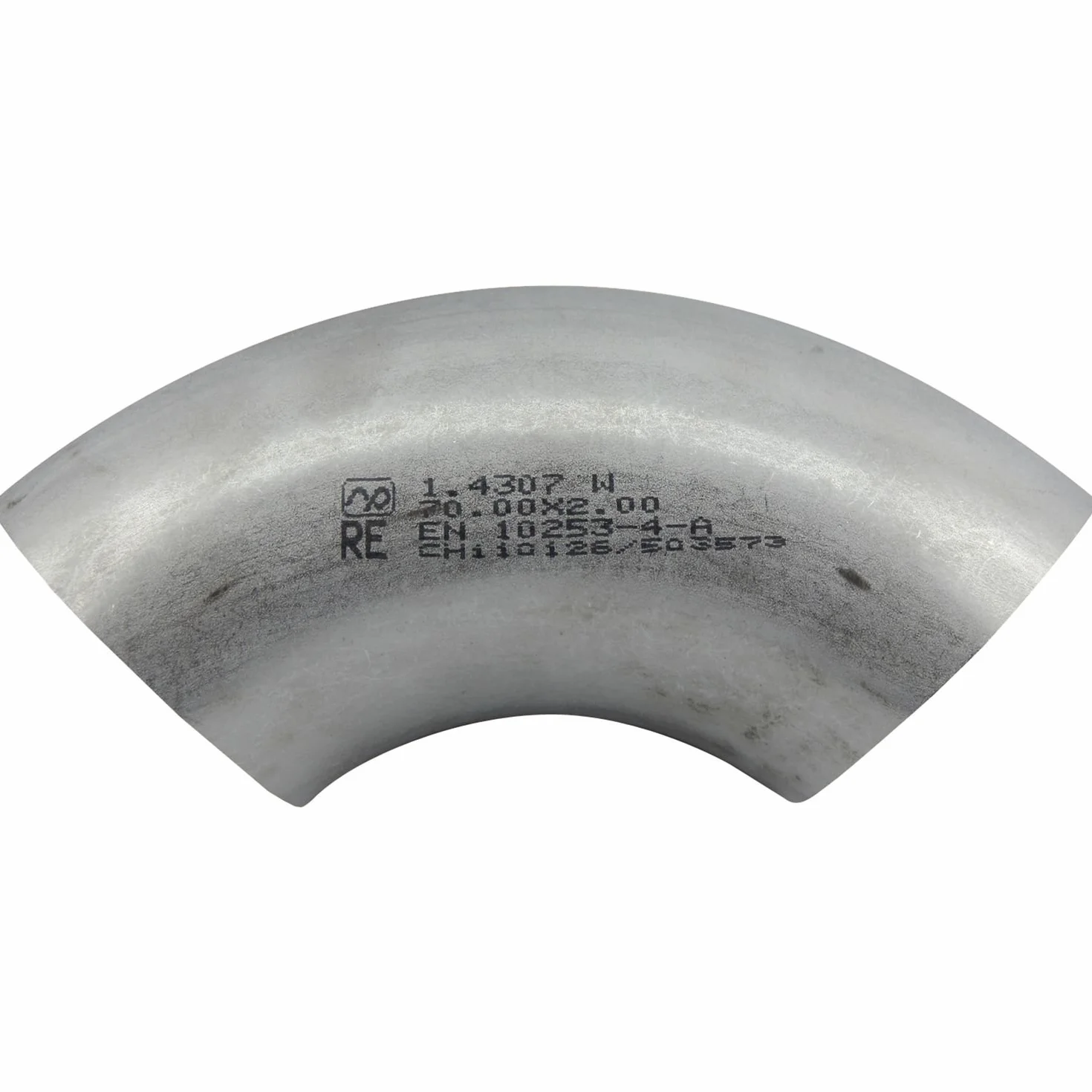 SECOTEC Codo acero inoxidable 1.4301 soldado 90 grados diámetro 40 mm grosor 2 mm