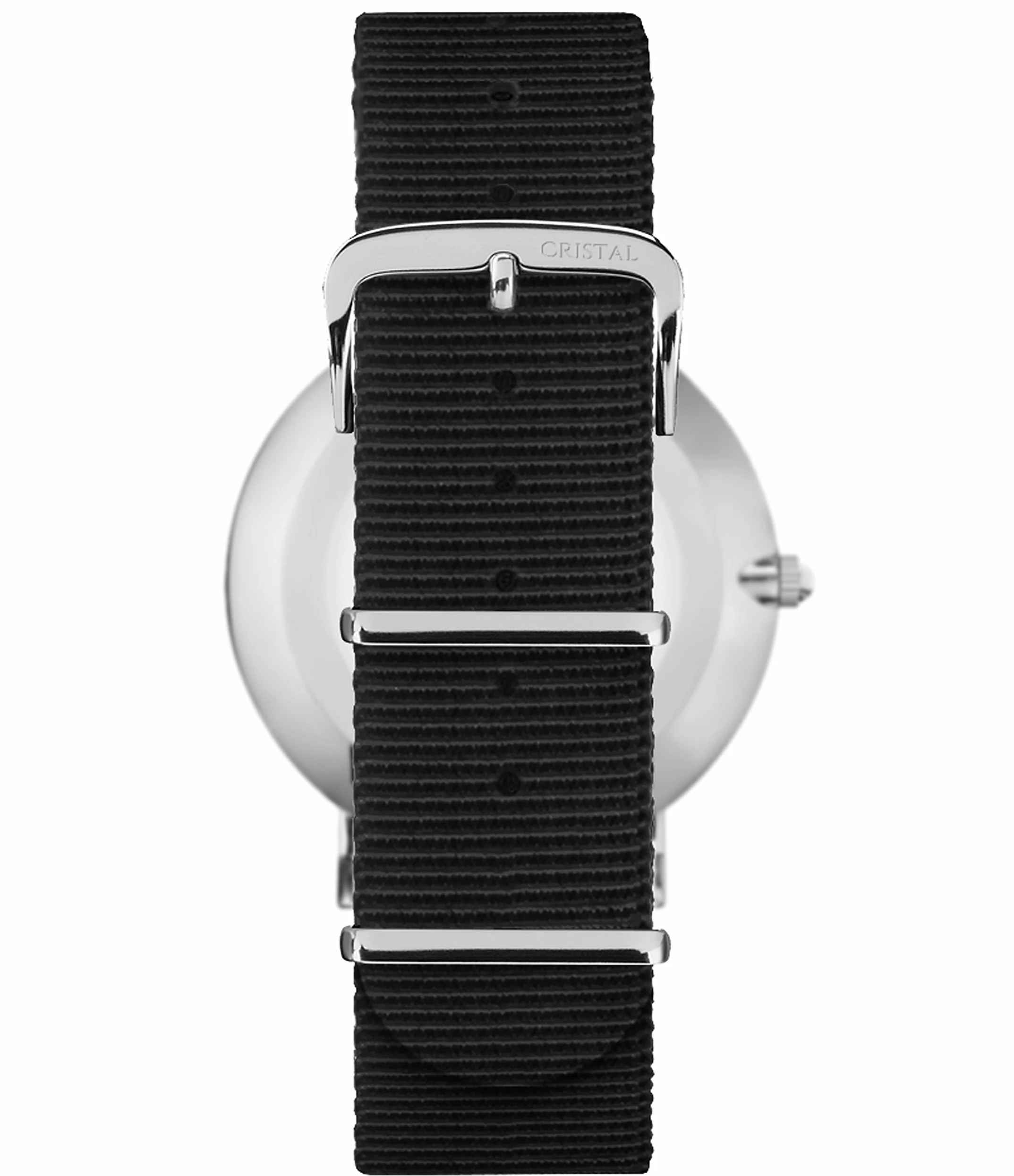 Cristal - Reloj de plata con pulsera de nailon, unisex