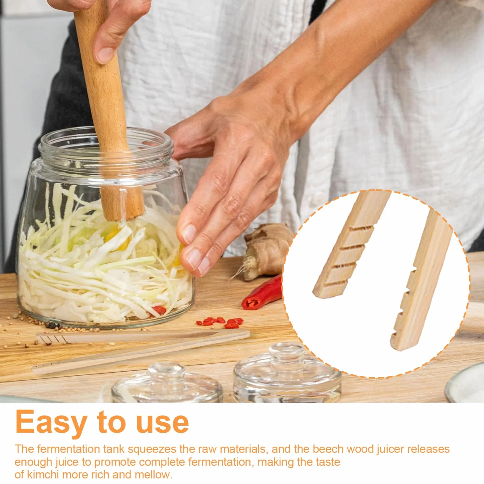 Accesorios de Fermentación, Pesas de Vidrio con Asa y Válvula para Chucrut, Kimchi