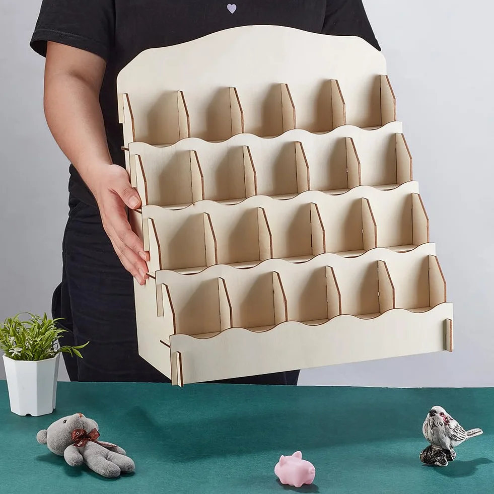 PH PandaHall Soporte para tarjetas de crédito de madera 4 niveles portátil mostrador tienda