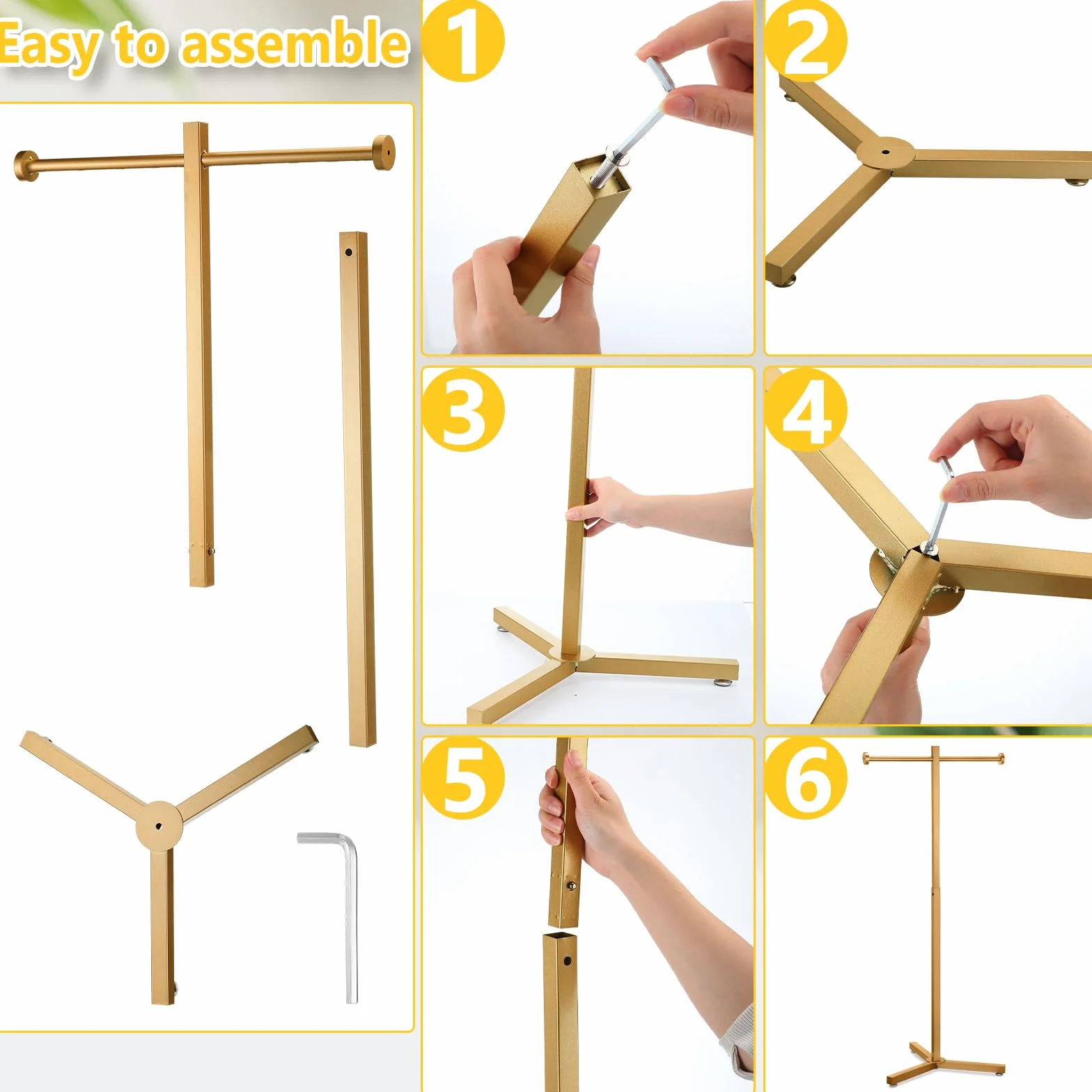 Blulu Estante de Metal Ajustable Resistente para Bolsas de la Compra, Soporte de Exhibición Cromado, 45 Pulgadas