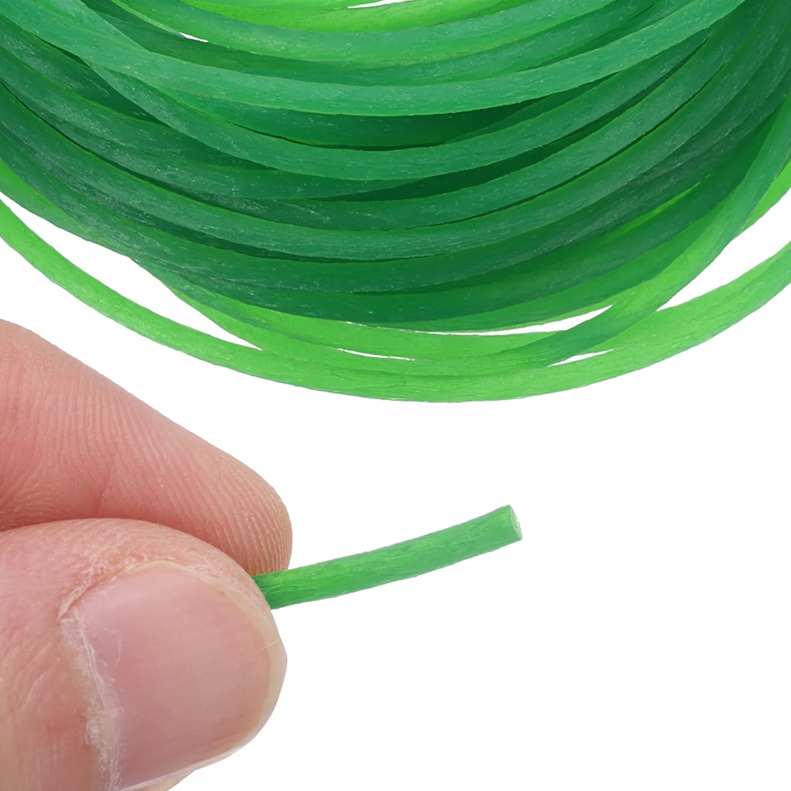 QUARKZMAN Correas Redondas de Poliuretano 2 mm Diámetro 10 m PU para Transmisión Superficie Rugosa Verde