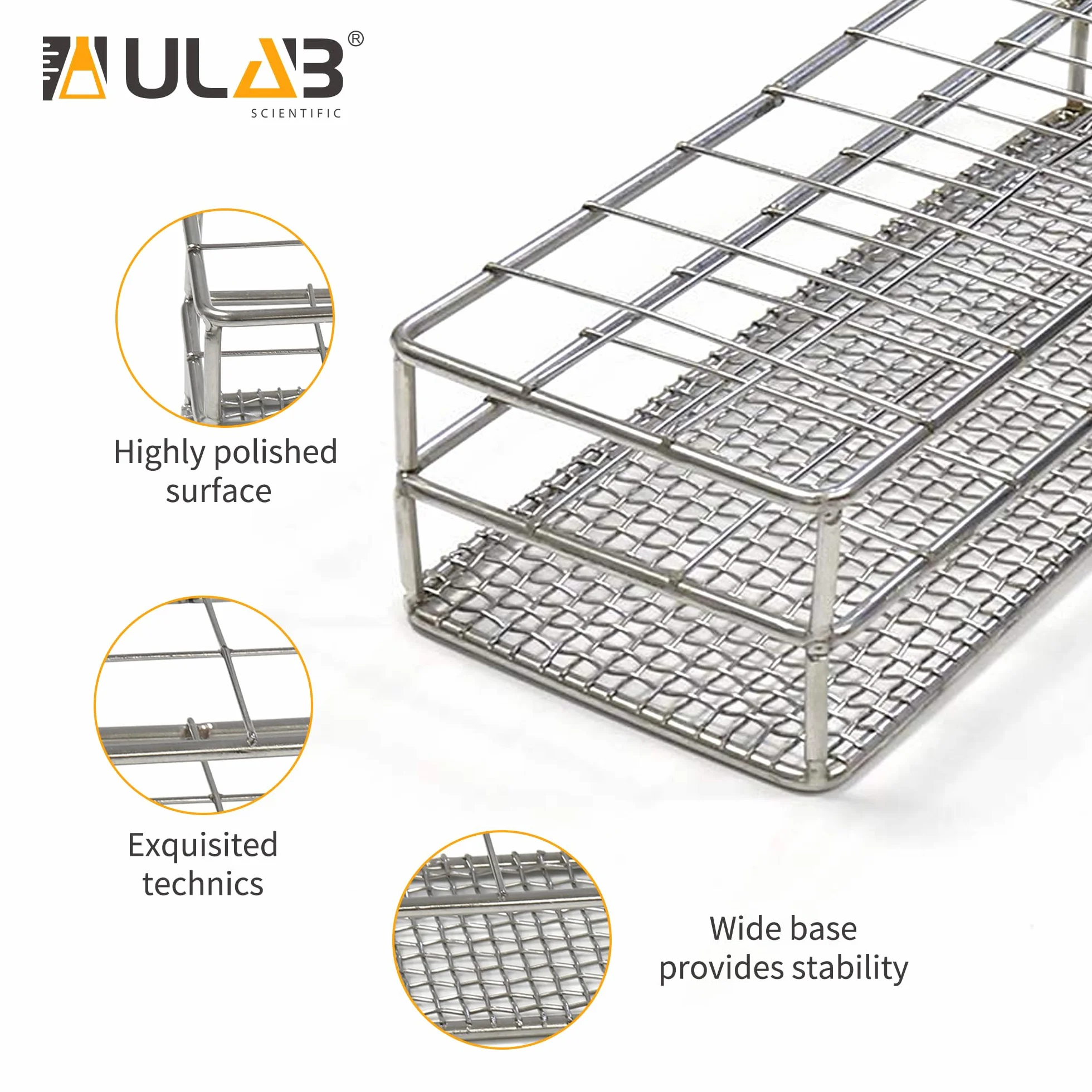 Soporte para tubos de ensayo de acero inoxidable y aluminio ULAB Scientific