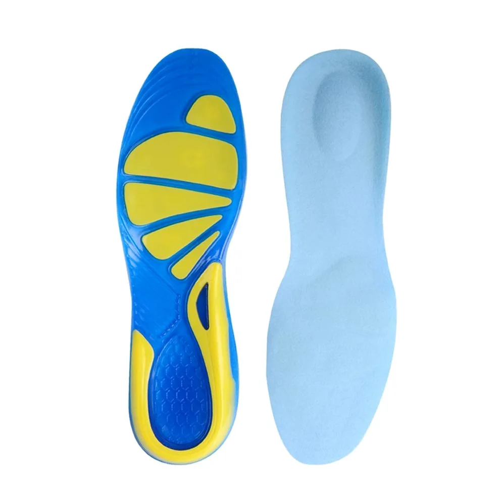 Silicona Gel Insoles Hombres Mujeres Deportes Soles de Zapatos Ortólicos Arco Soporte Fascitis Plantar Insertar Talón Spur cojín de cojín (tamaño : Medio) (S)