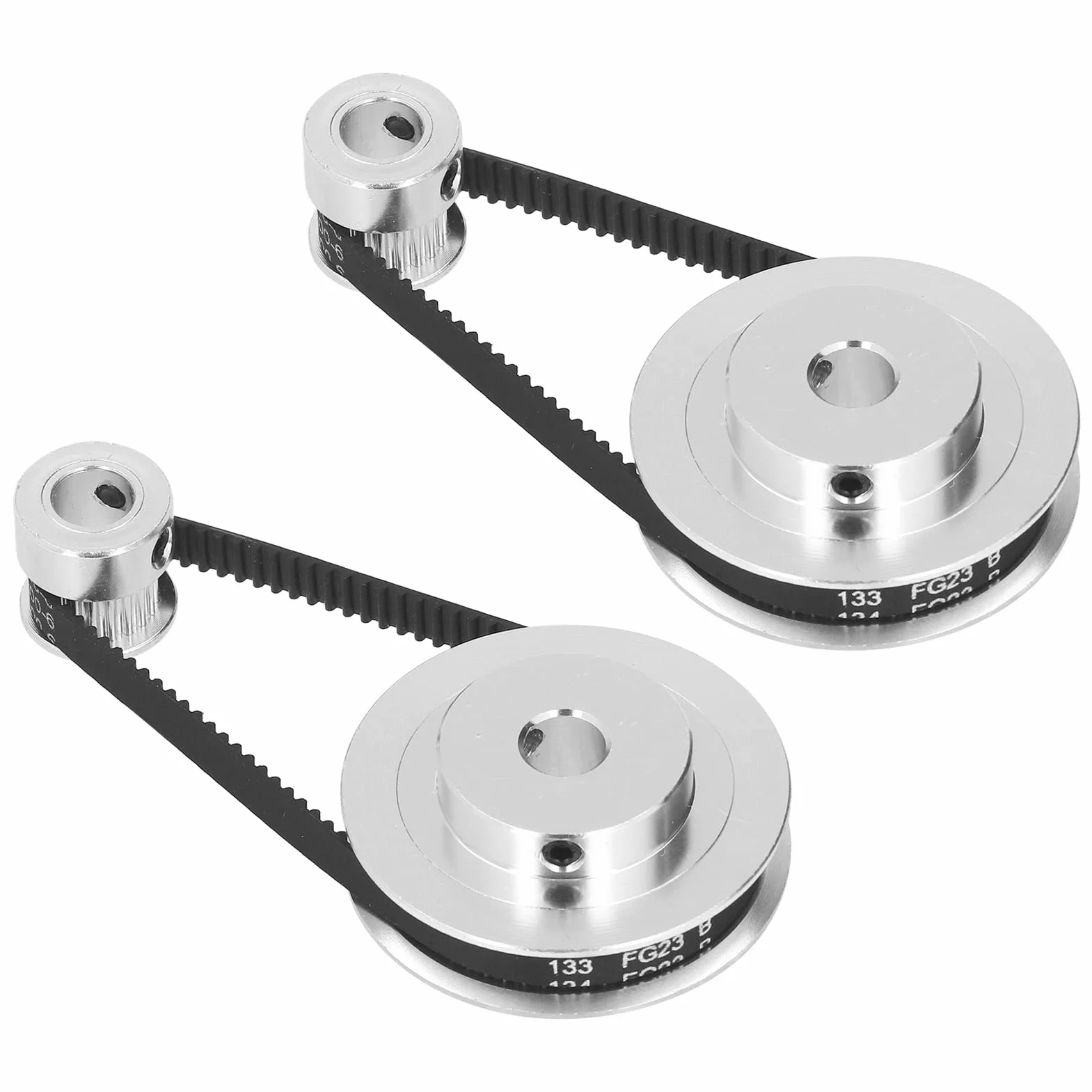 Paquete de 2 Ruedas Síncronas Correa de Distribución Cerrada Elástica 20T 60T Polea de Aleación de Aluminio 200mm 6mm 8mm