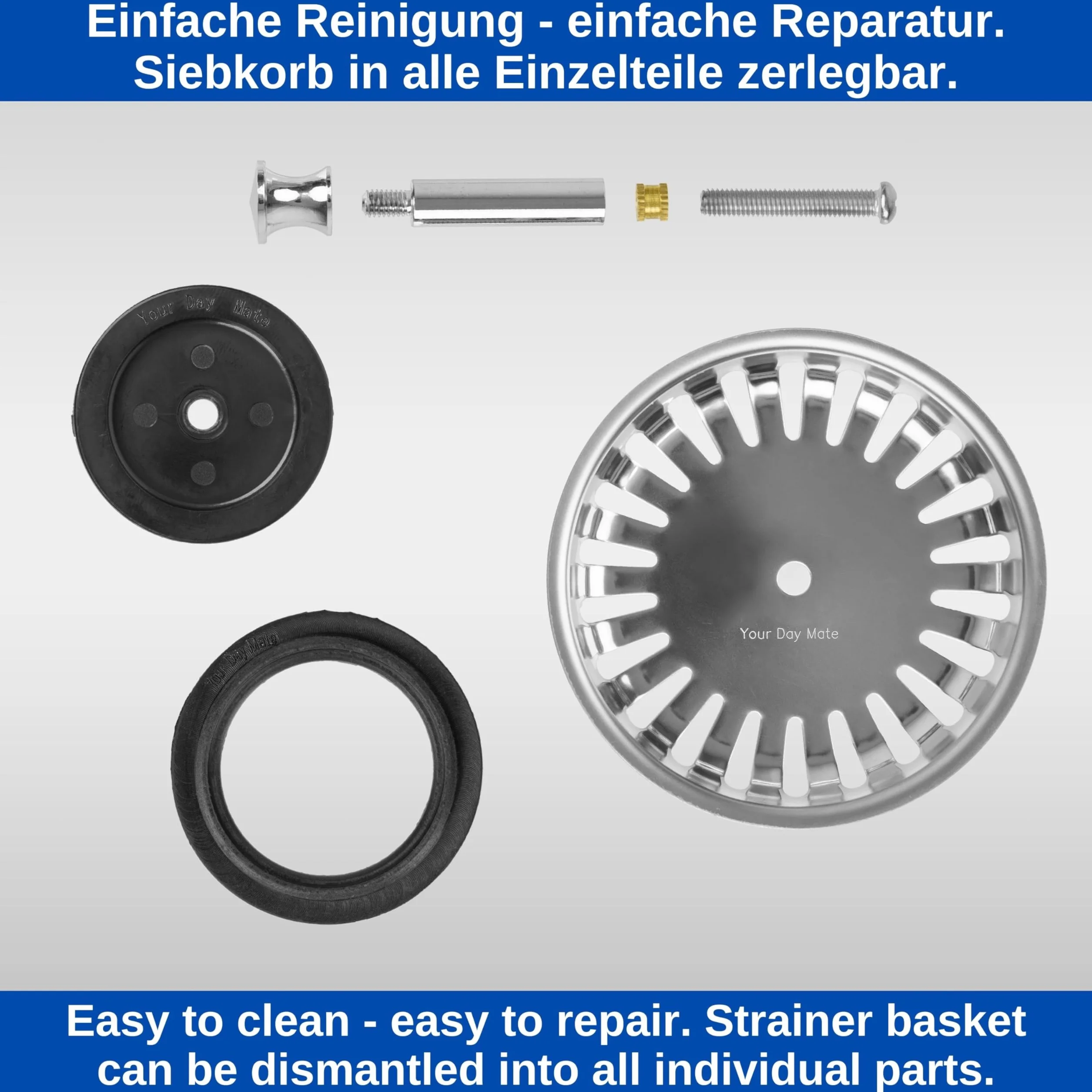 Cesto Colador para Fregadero de Cocina Ø 82 mm Recambio 125555 Compatible 3,5" Blanco 24 Ranuras