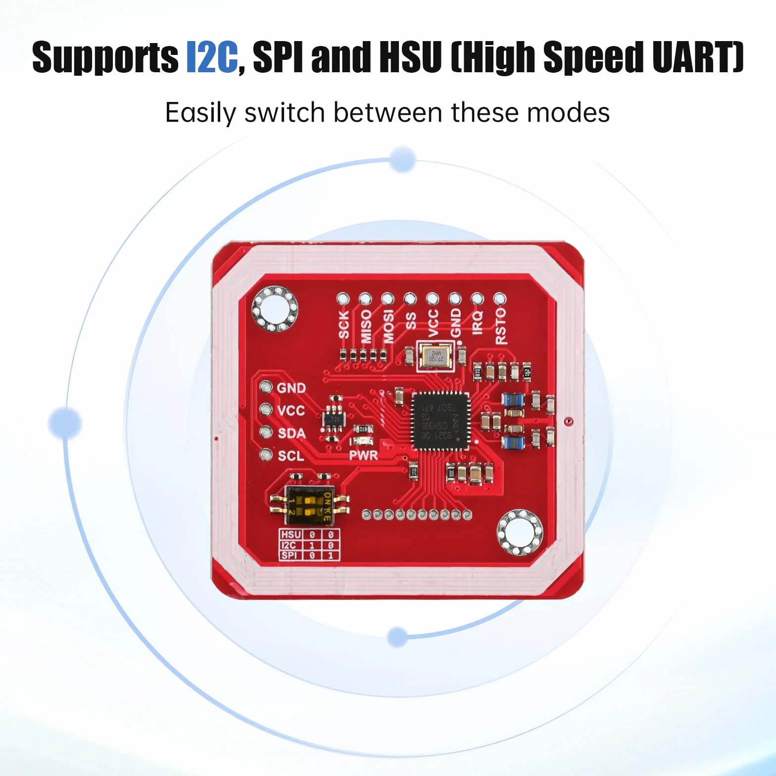 Aideepen PN532 NFC NXP RFID Módulo V3 Kit Lector I2C SPI HSU