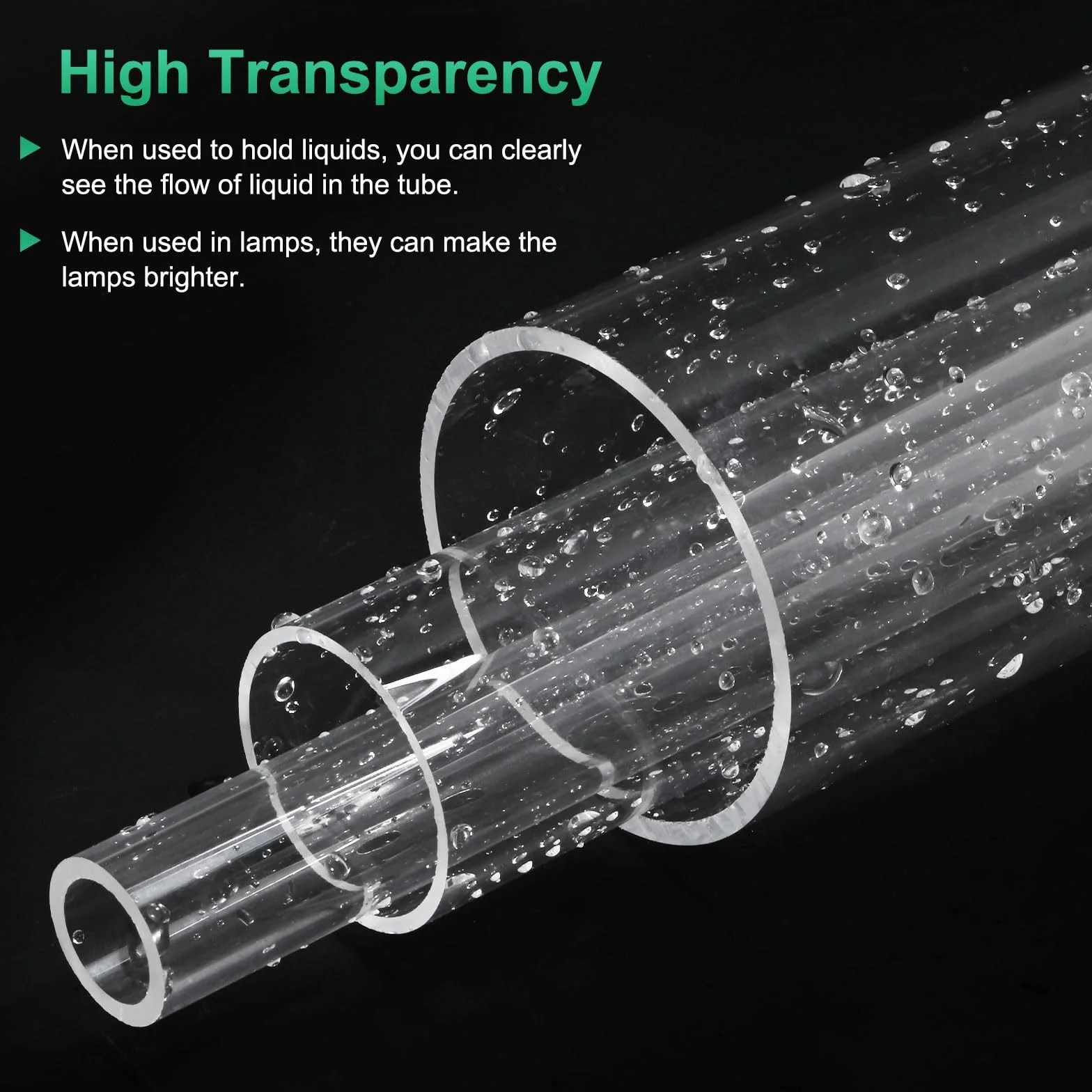 M METERXITY Tubo De Acrílico Rígido Transparente 15mm DI x 19mm DE 305mm