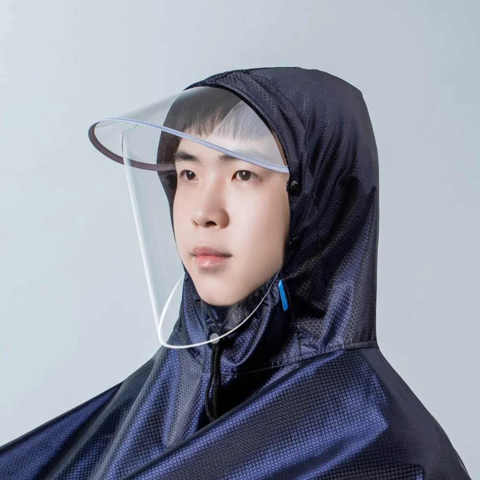 Hombre Mujer Ciclismo Bicicleta Bicicleta Chubasquero Capa De Lluvia Poncho con Capucha Impermeable A Prueba De Viento Movilidad Funda De Scooter Ligero Compacto Reutilizabl, Red, Single 2XL