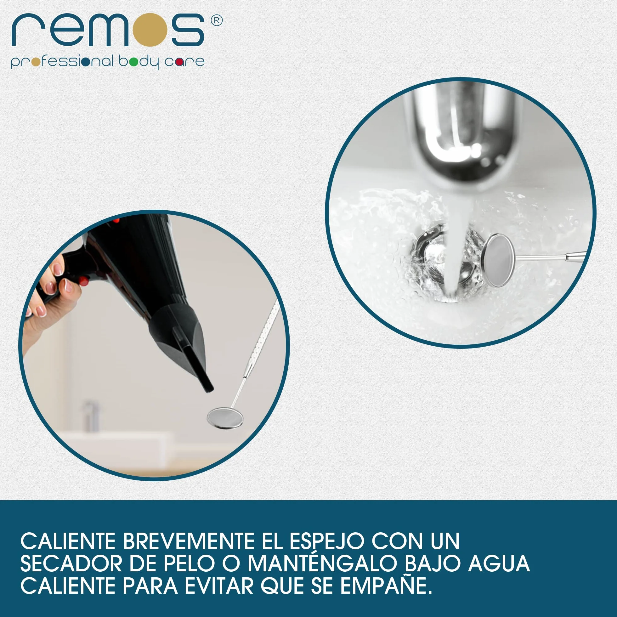 REMOS Espejo dental acero inoxidable aumento 1.5x