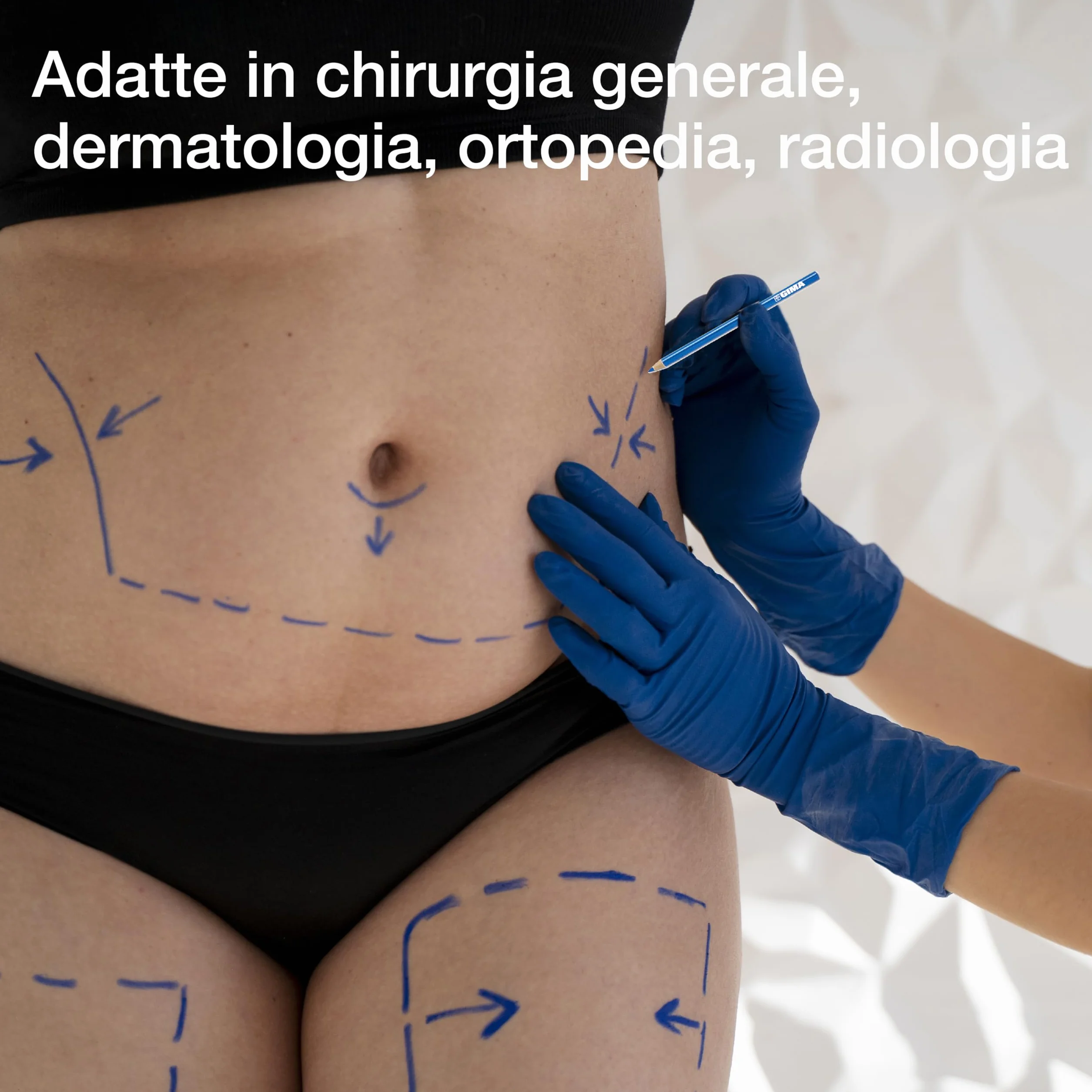 Gima Lápiz dermatológico 6 piezas blanco para marcar la piel