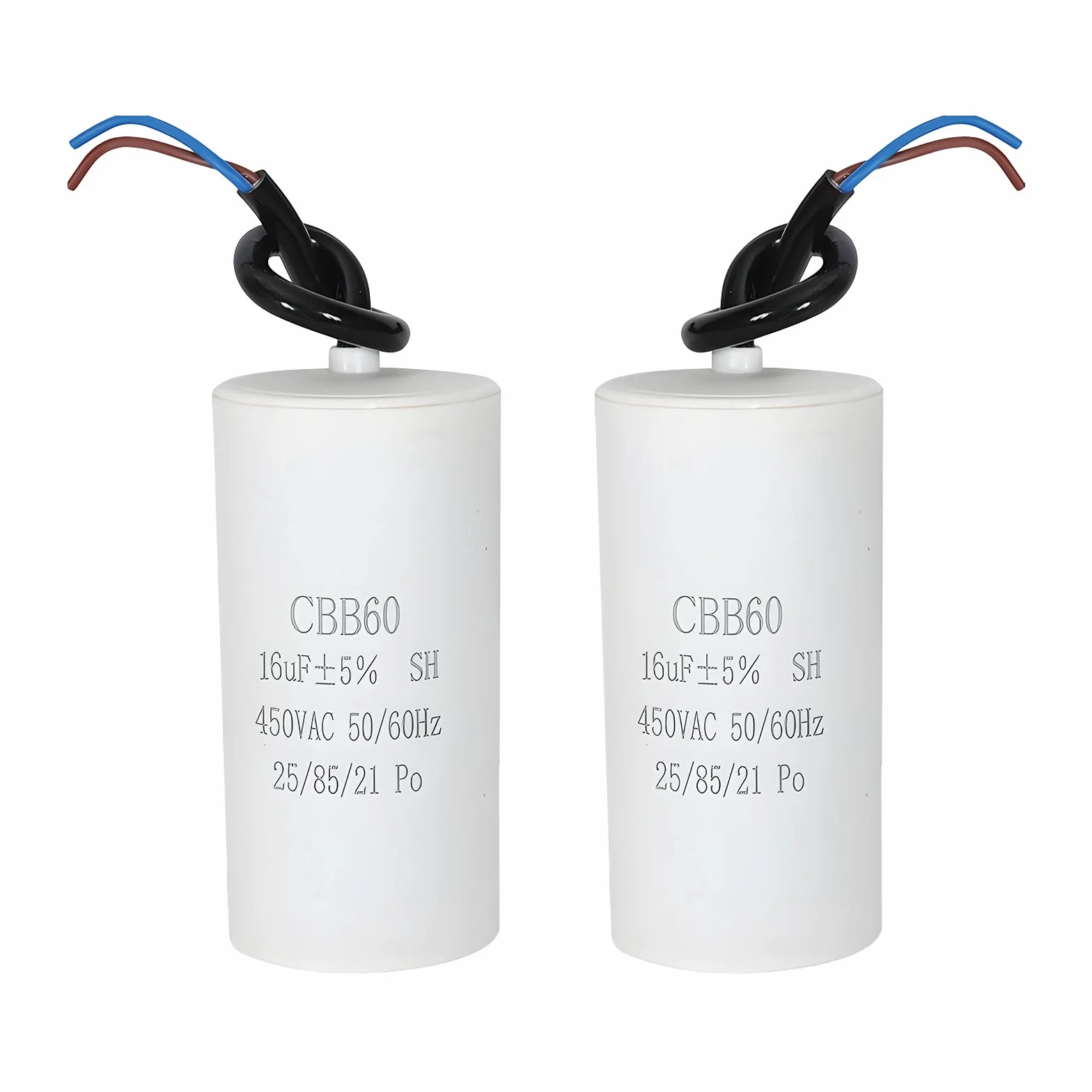 CBB60 450V 16μF Condensador Arranque Motor Monofásico 50/60Hz con Cables