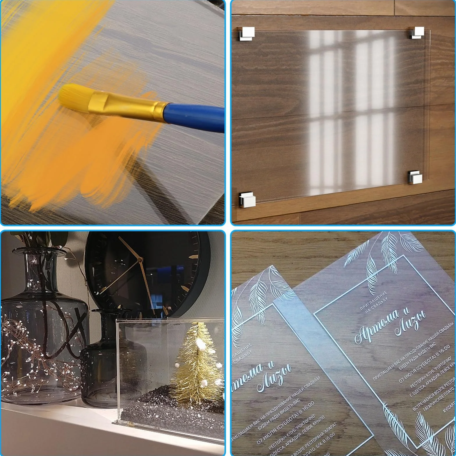 Planchas de Metacrilato Transparente 300x200x4mm, Paneles de Vidrio Orgánico para Manualidades y Bricolaje