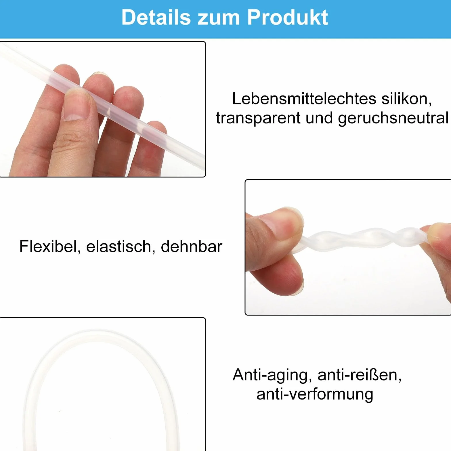 APOMOONS 4M Manguera de Silicona de Grado Alimenticio, Tubo Flexible 4mm ID X 6mm OD