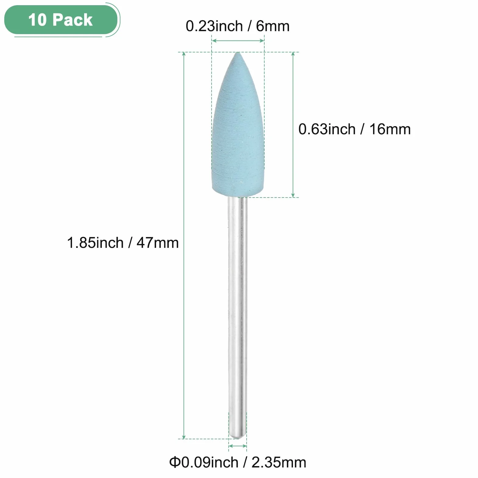M METERXITY Juego De 10 Ruedas De Pulido Con Punta De Silicona 6mm Kit De Pulido Para Joyería Herramienta Rotativa 600 Granos