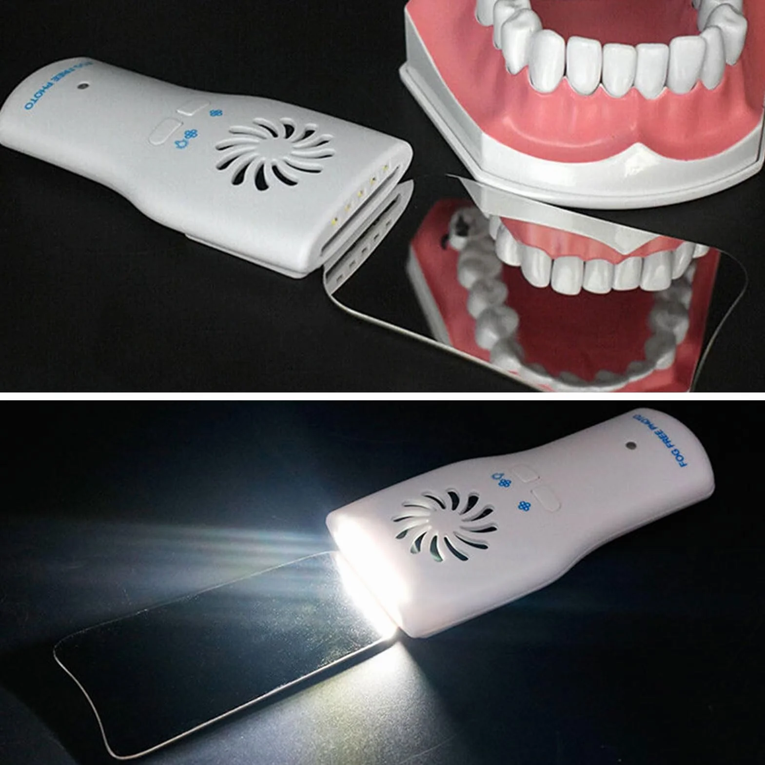 Espejos de fotografía Dental sin Niebla LED con Ventilador de luz, Herramientas dentales