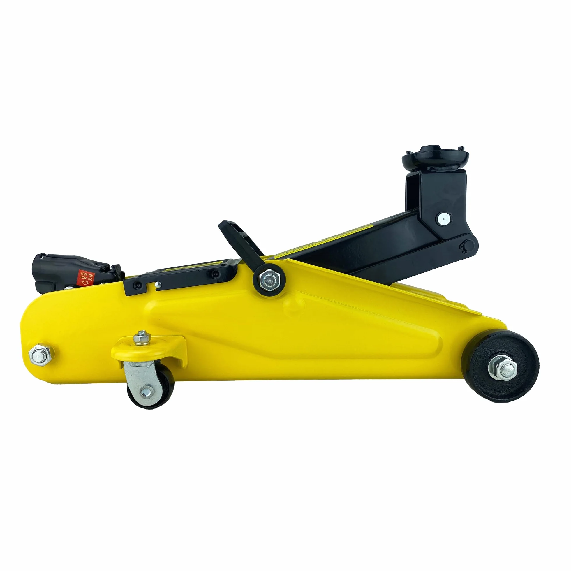 Gato hidráulico de 2 toneladas AA3282, Rango de elevación 135-330 mm, Aprobado TUV/GS, Incluye maletín, Negro y Amarillo