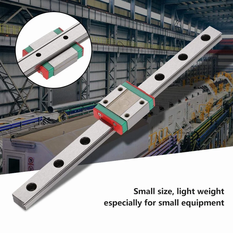 Carril lineal en miniatura 100-450 mm con bloque LML12B guía deslizante acero rodamientos 200mm