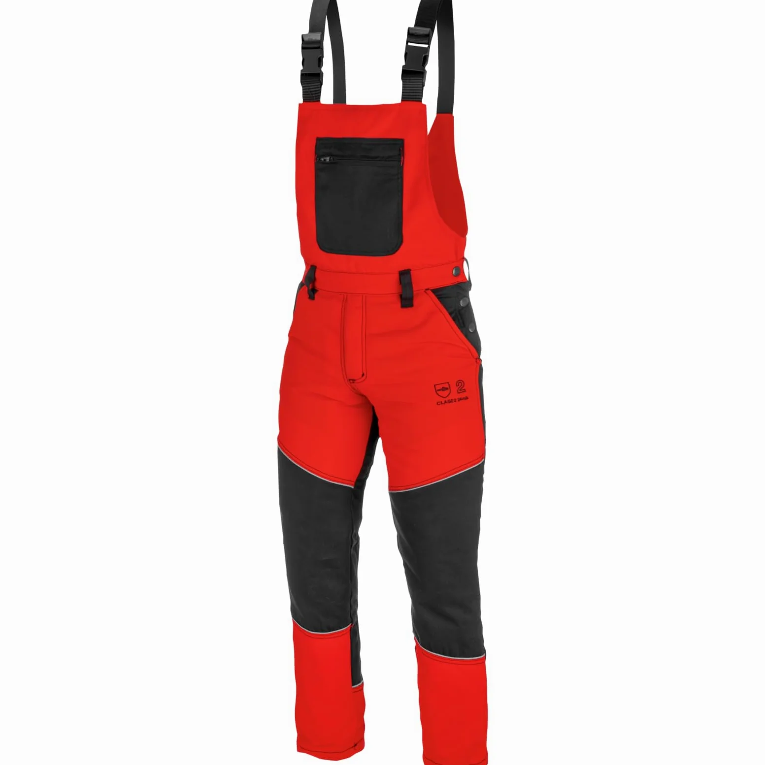 WÜRTH MODYF Pantalón-Peto Anticorte/Motosierra Rojo/Negro - Tamaño XXL