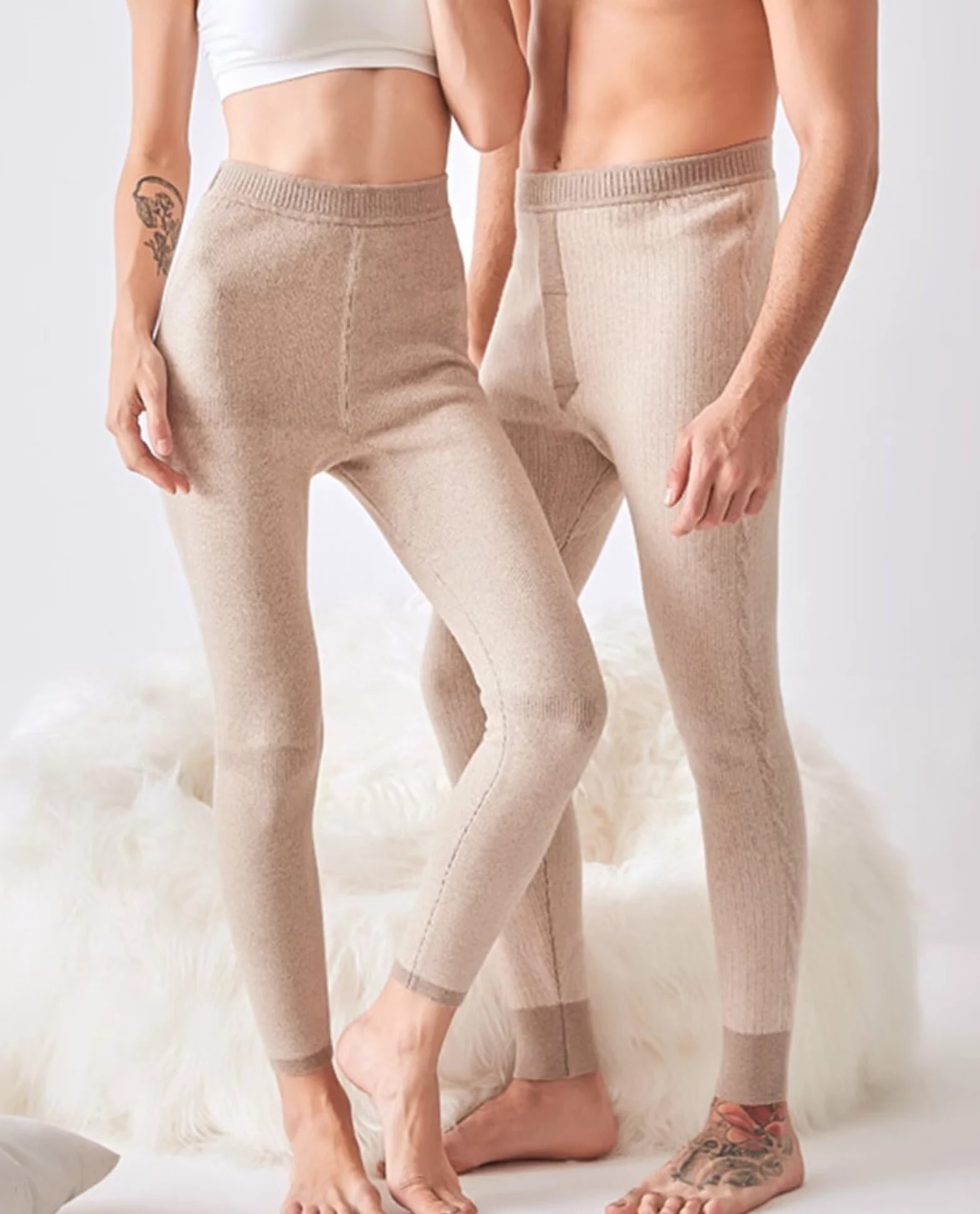 Pantalones Térmicos para Hombre Mujer,97.1% Cachemira Pantalones Térmicos Leggings para Invierno Otoño